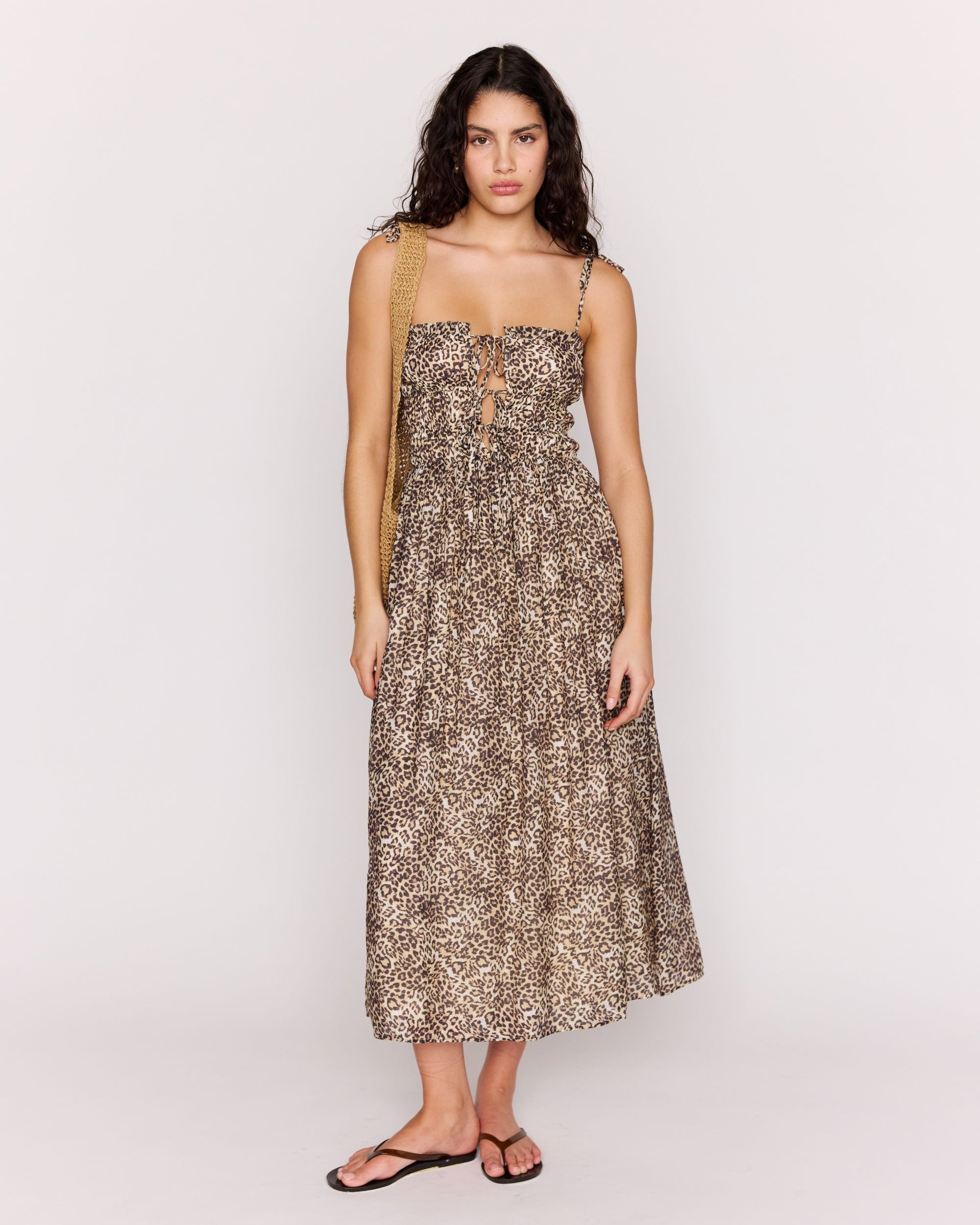 MP TAHLIA MIDI DRESS - LEOPARD