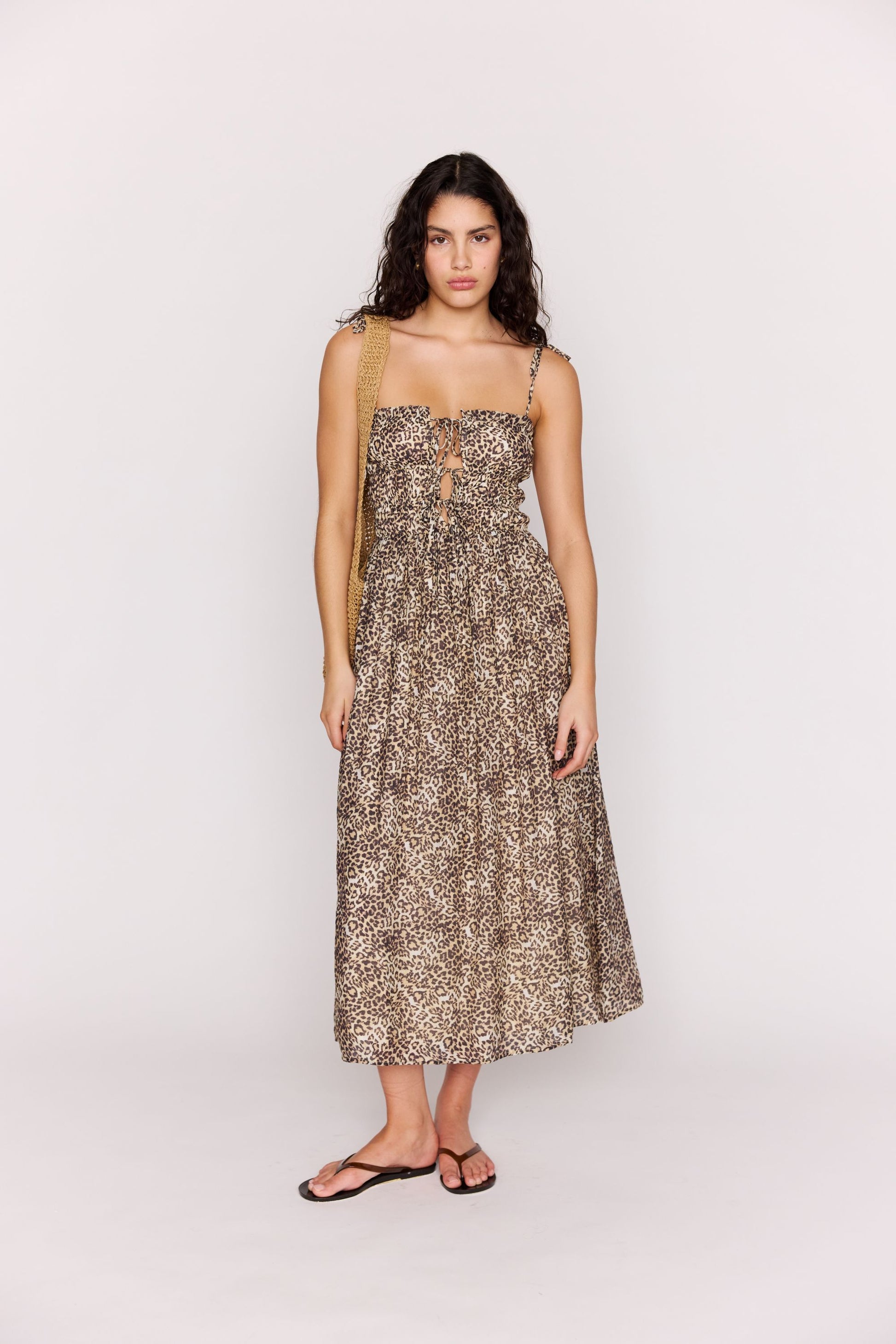 MP TAHLIA MIDI DRESS - LEOPARD