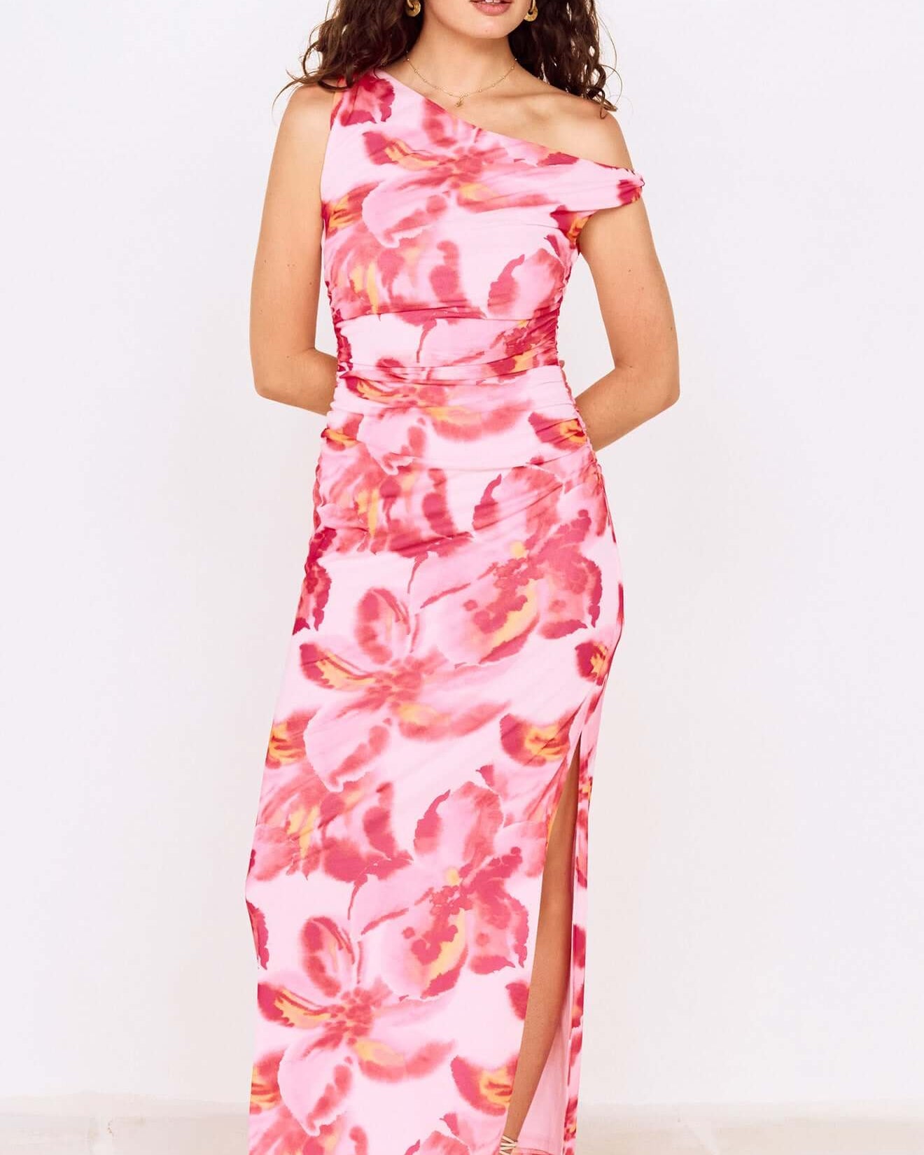 MP BIANCA MESH MIDI DRESS - PINK FLORAL