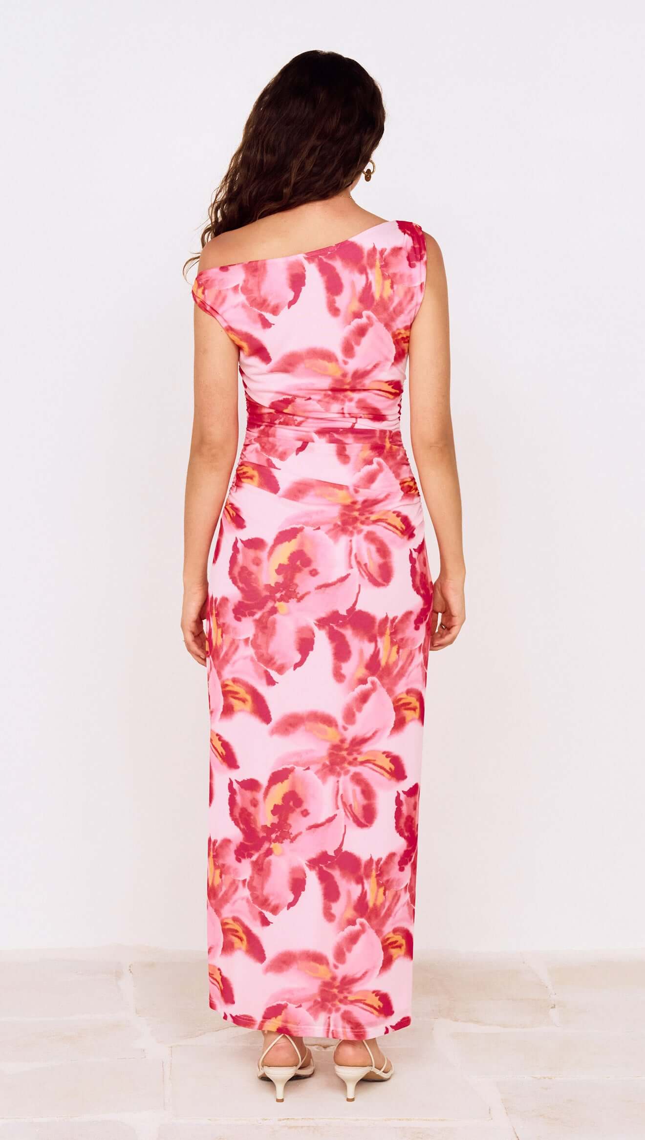 MP BIANCA MESH MIDI DRESS - PINK FLORAL