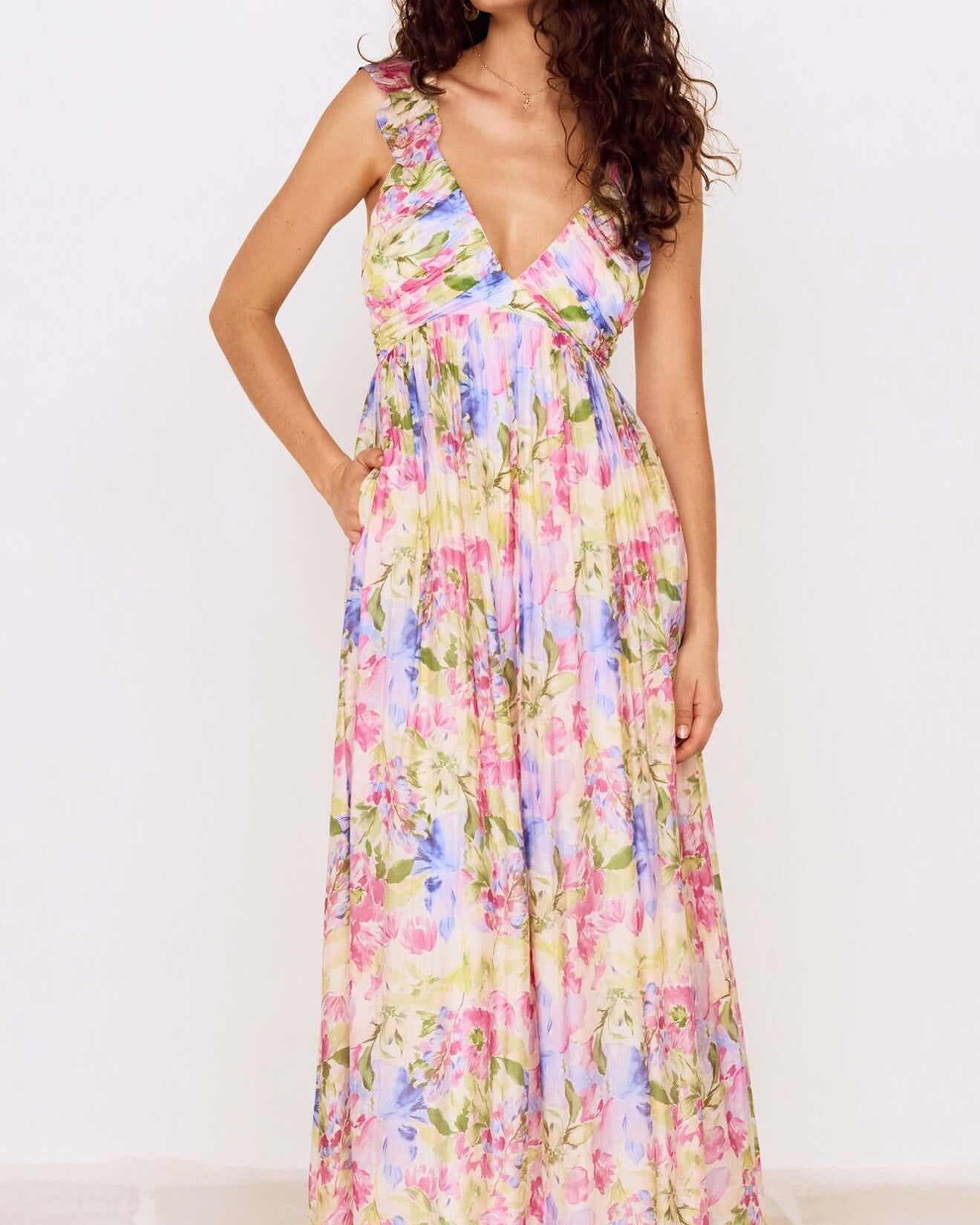MP CELINA MAXI DRESS - WATERCOLOUR FLORAL