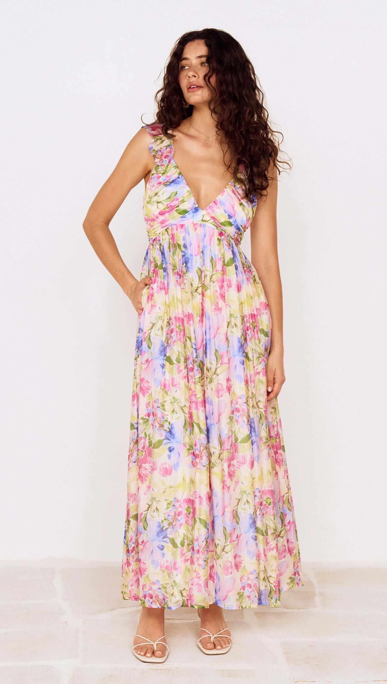 MP CELINA MAXI DRESS - WATERCOLOUR FLORAL