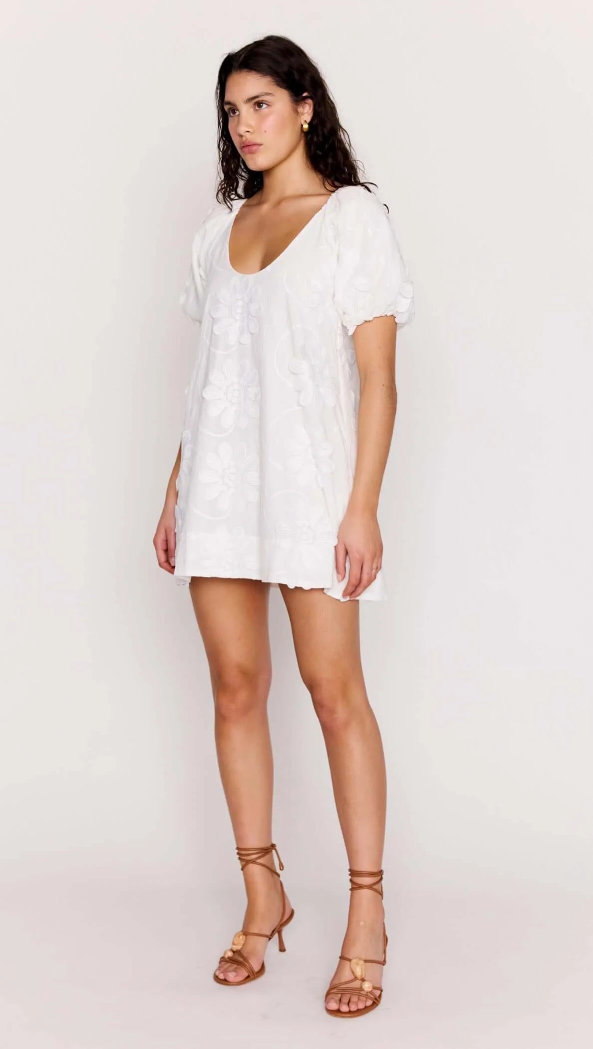 MP ALESSIA SMOCK MINI DRESS - WHITE