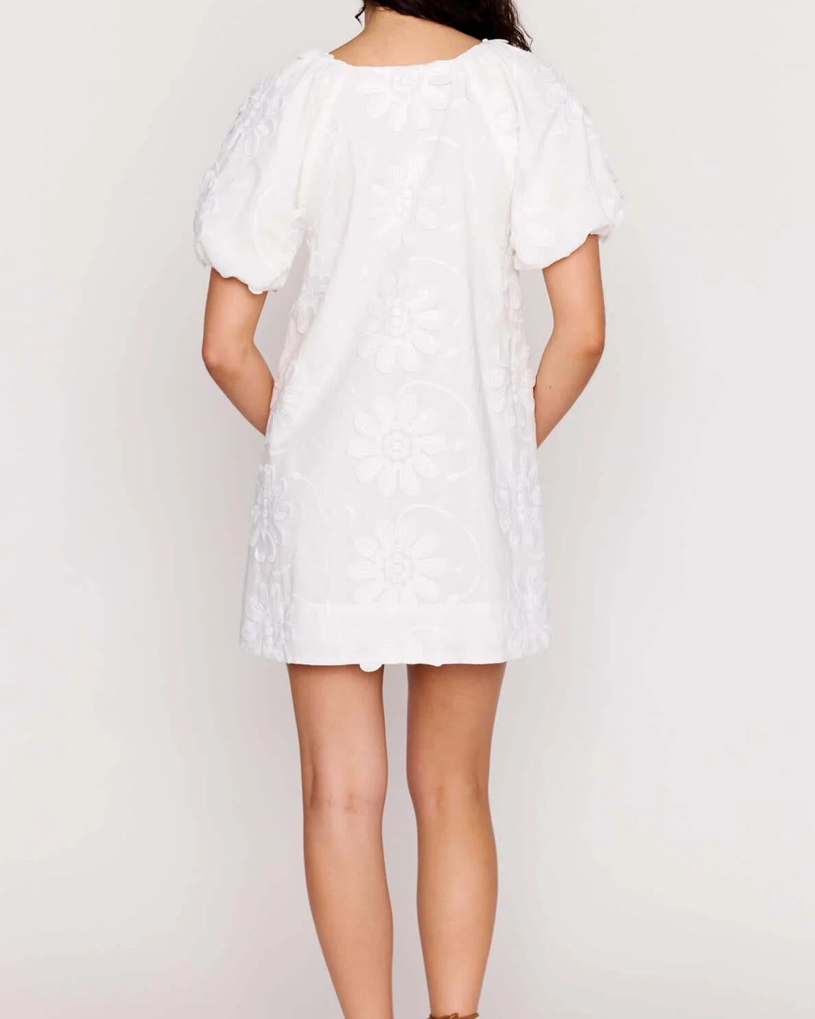 MP ALESSIA SMOCK MINI DRESS - WHITE