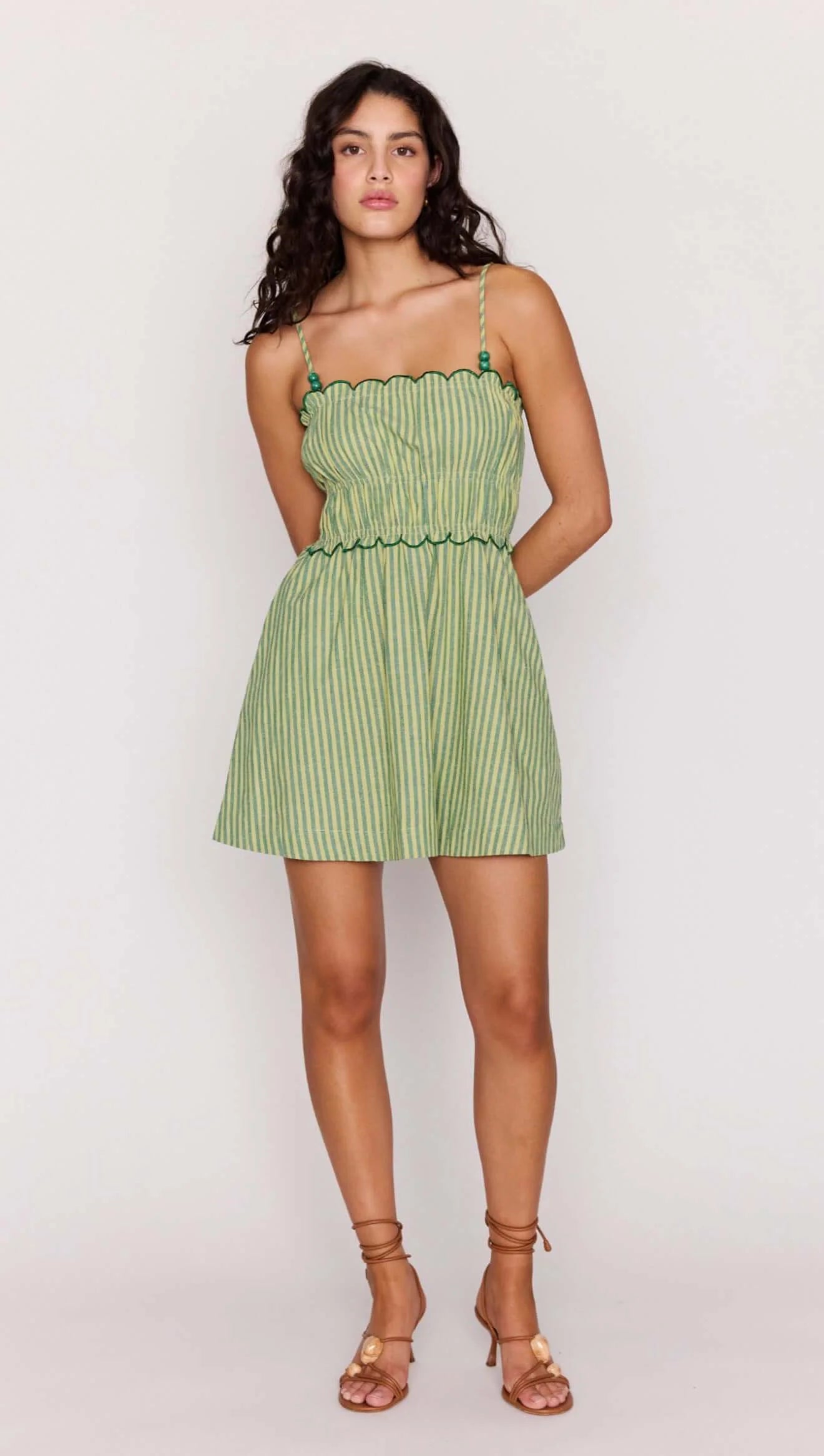 MP CAPRI MINI DRESS - GREEN STRIPE