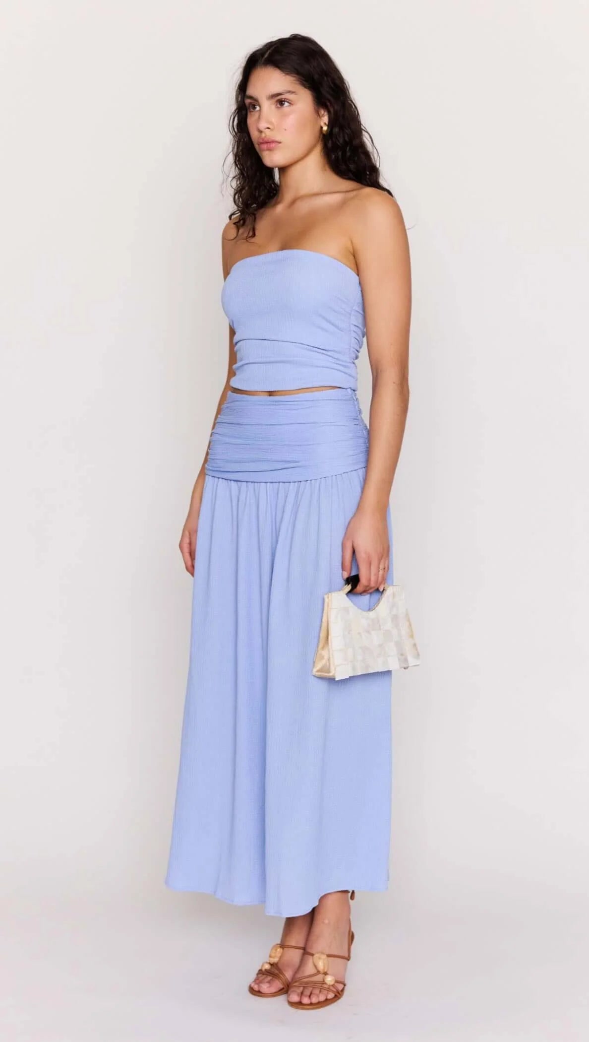 MP LUNA STRAPLESS TOP - POWDER BLUE