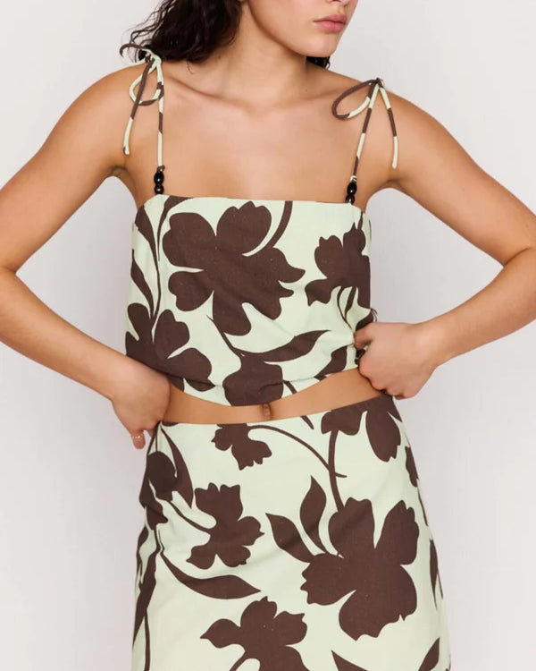 MP ESME TIE SHOULDER CAMI - CHOCOLATE