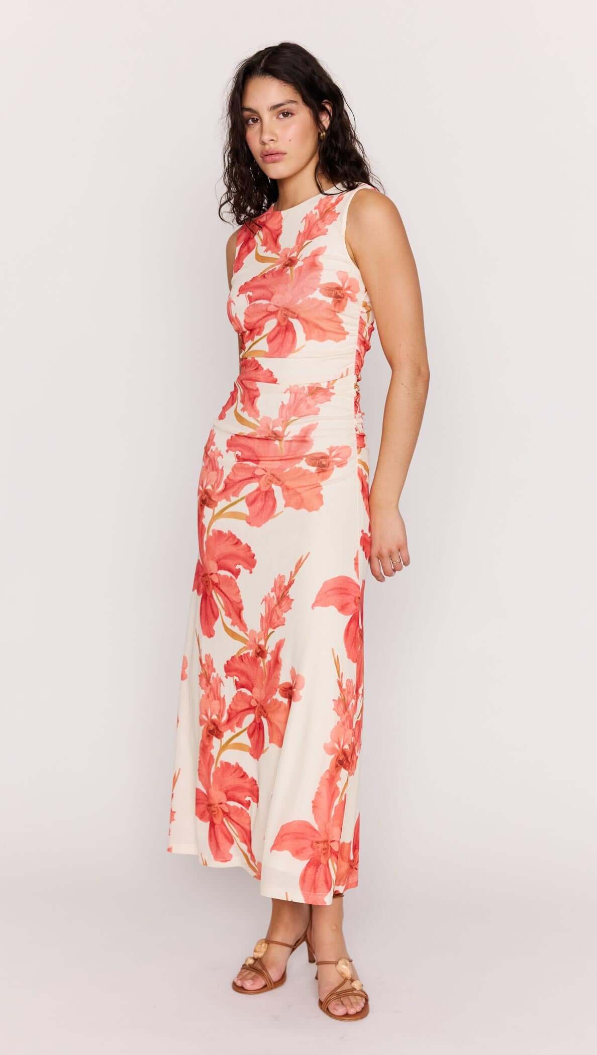 MP ISLA MESH MIDI DRESS - PEACH