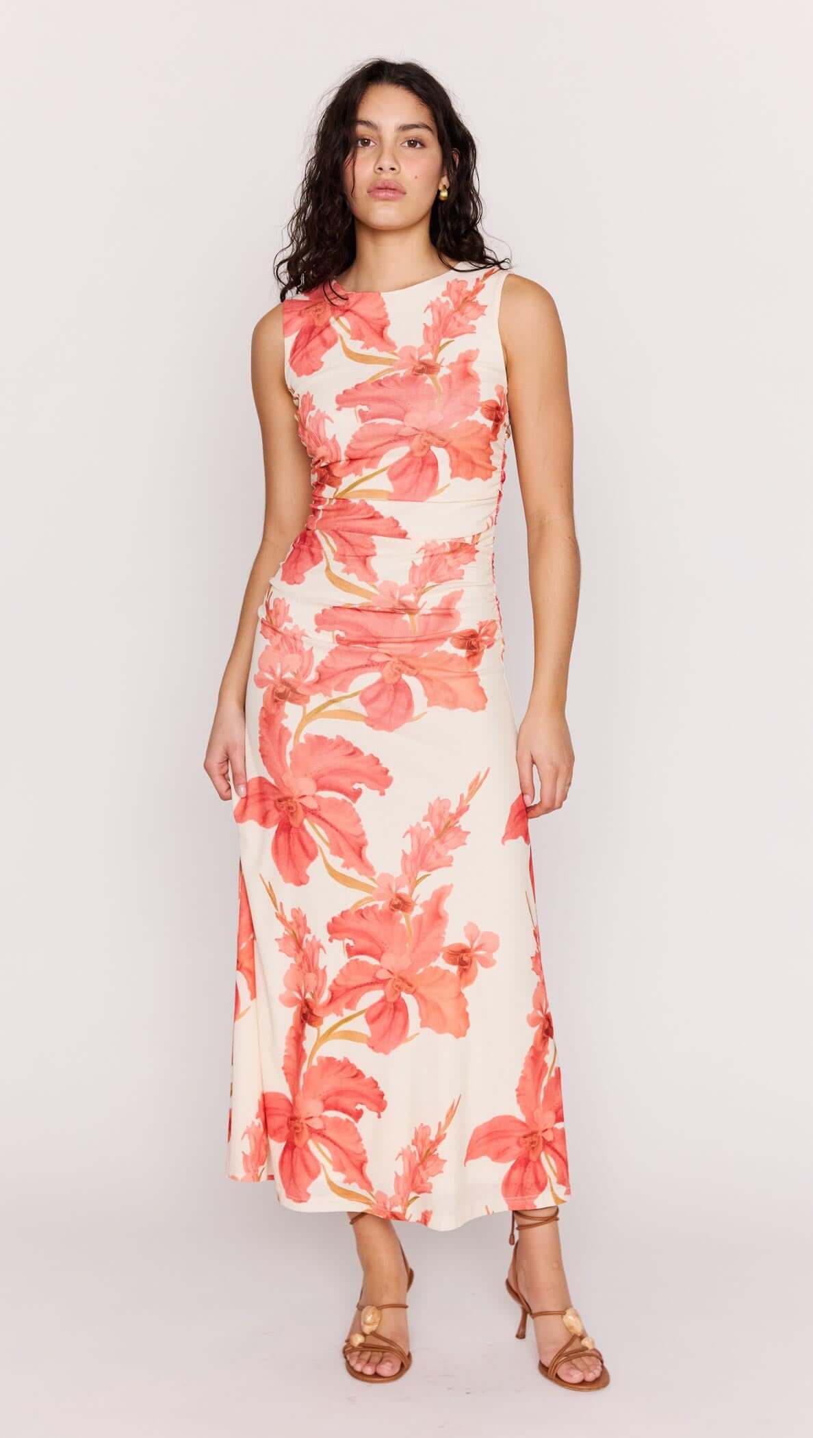 MP ISLA MESH MIDI DRESS - PEACH