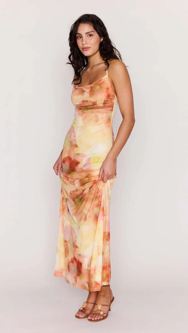 MP ARIA MESH MAXI DRESS - WATERCOLOUR