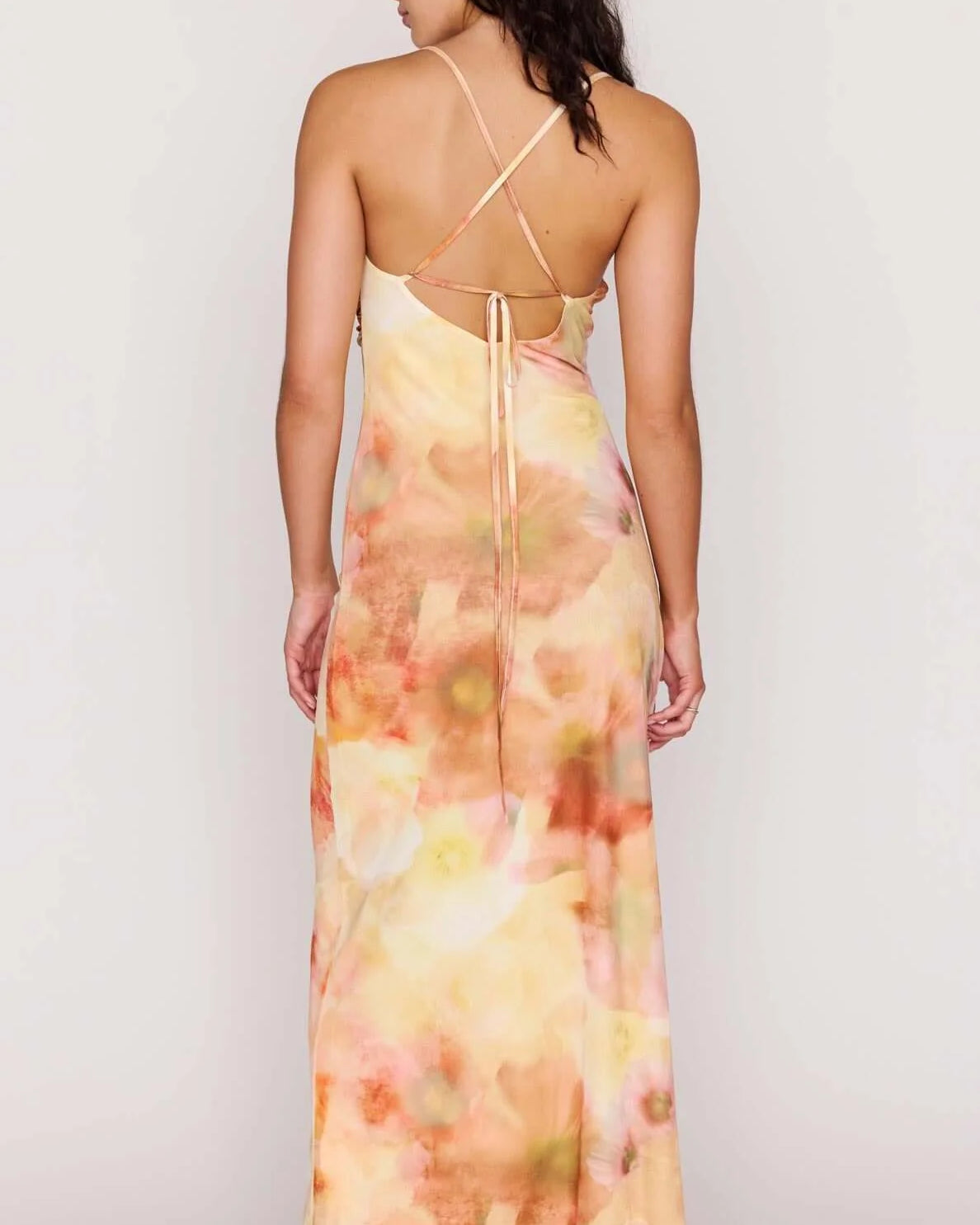MP ARIA MESH MAXI DRESS - WATERCOLOUR