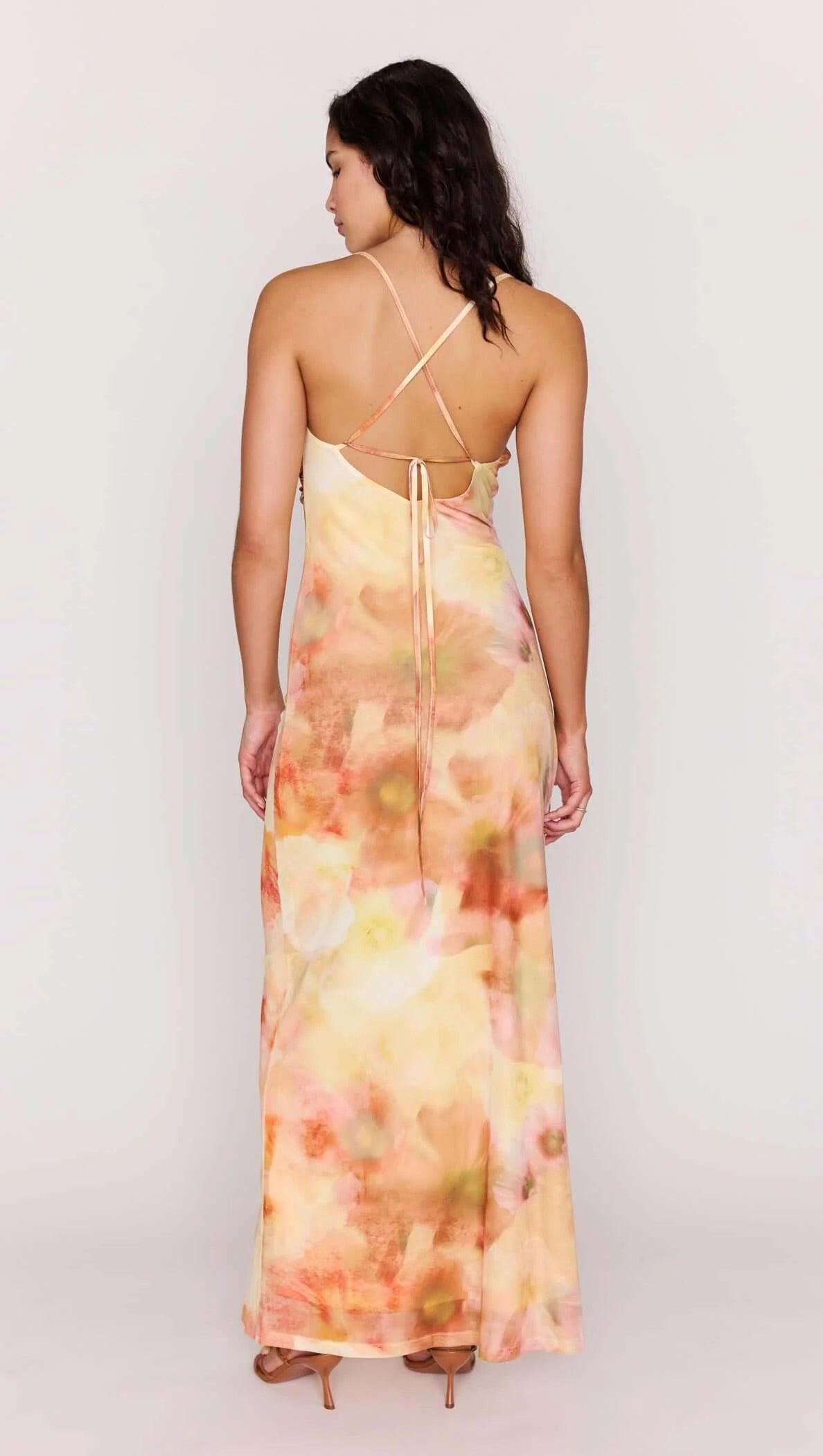 MP ARIA MESH MAXI DRESS - WATERCOLOUR