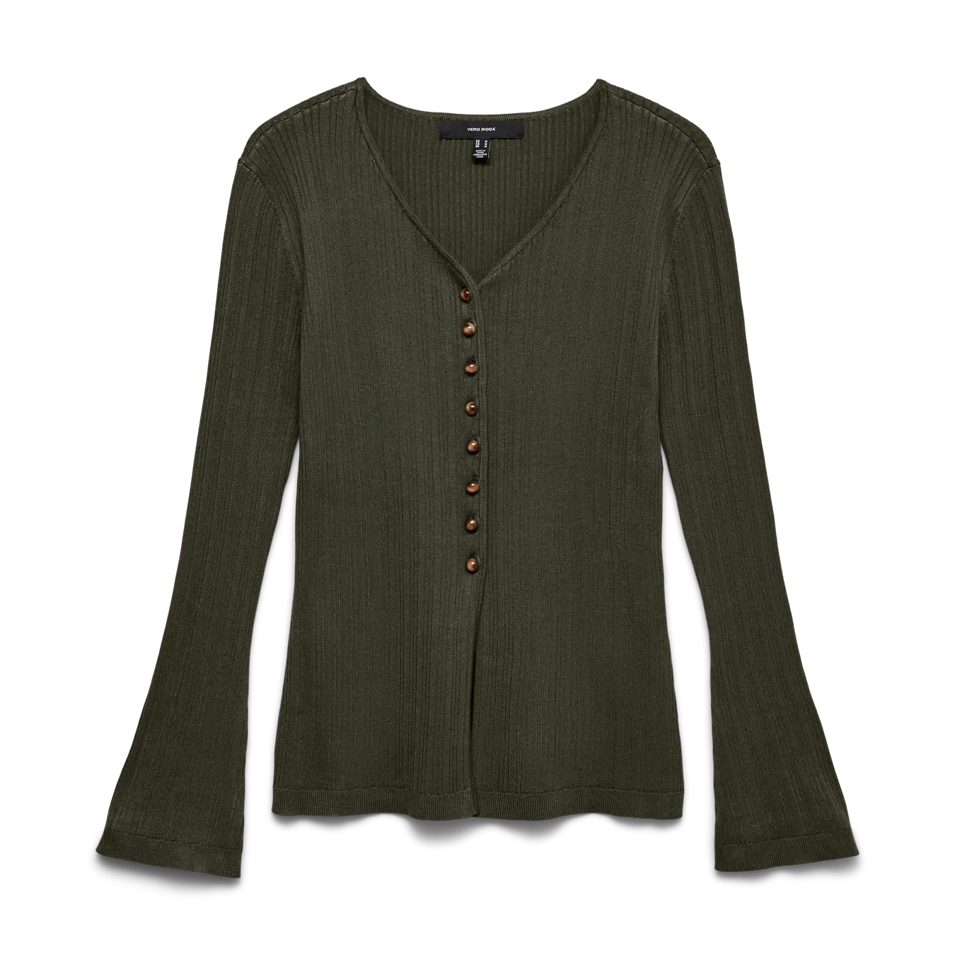 VM WILLOW RIBBED CARDIGAN - FOREST NIGHT