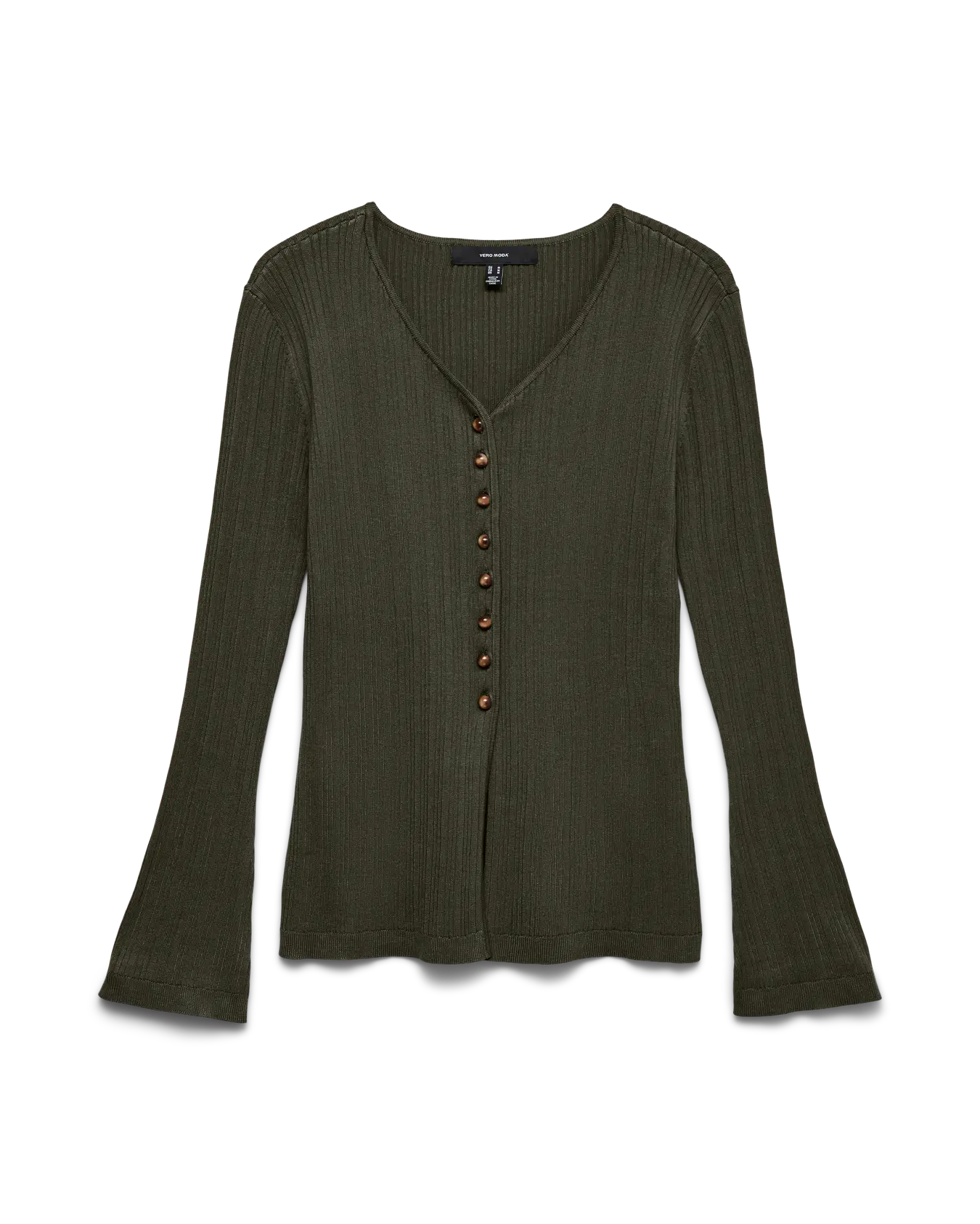 VM WILLOW RIBBED CARDIGAN - FOREST NIGHT
