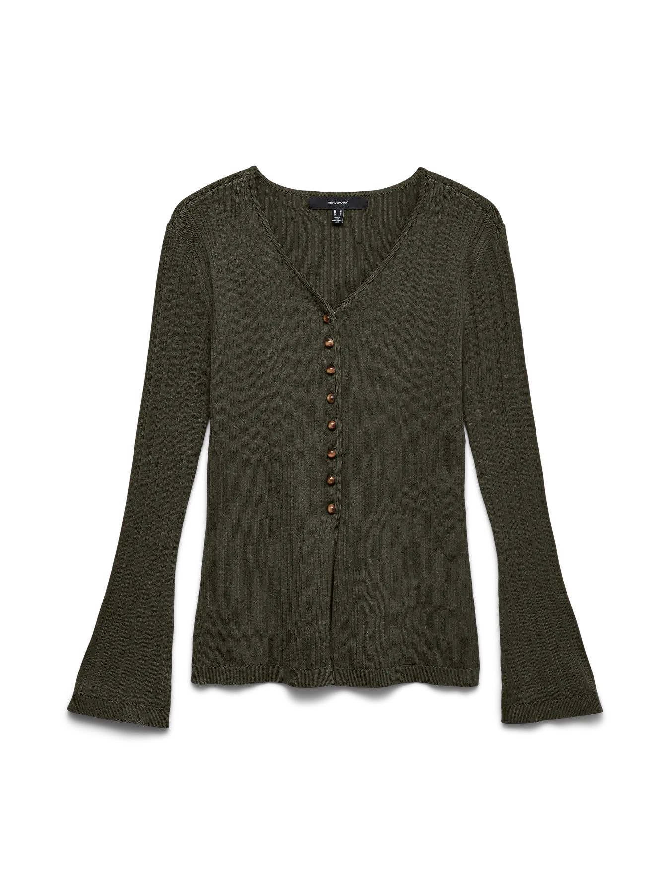 VM WILLOW RIBBED CARDIGAN - FOREST NIGHT