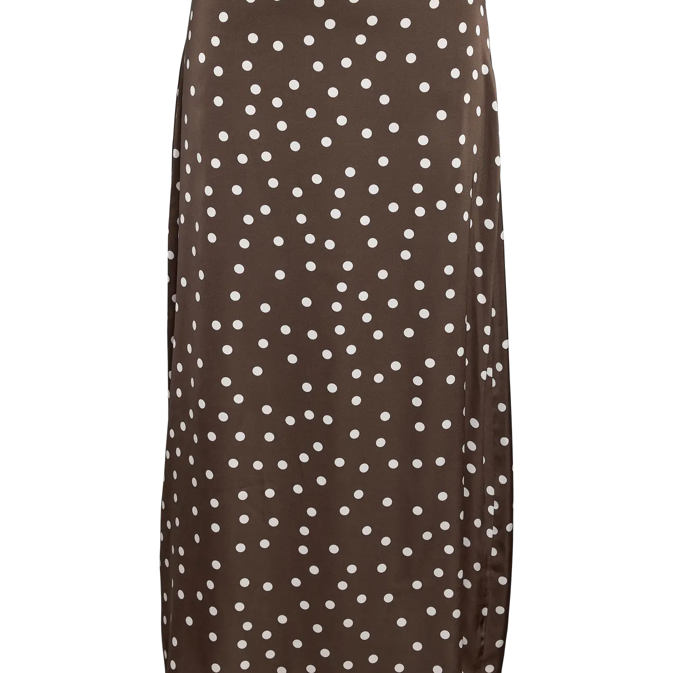 NM BAMBI POLKA DOT MIDI SATIN SKIRT - CHOCOLATE BROWN