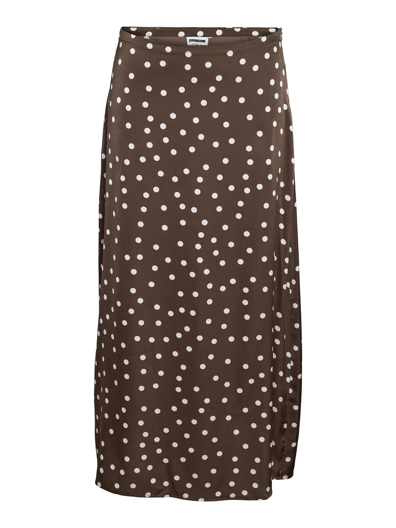 NM BAMBI POLKA DOT MIDI SATIN SKIRT - CHOCOLATE BROWN
