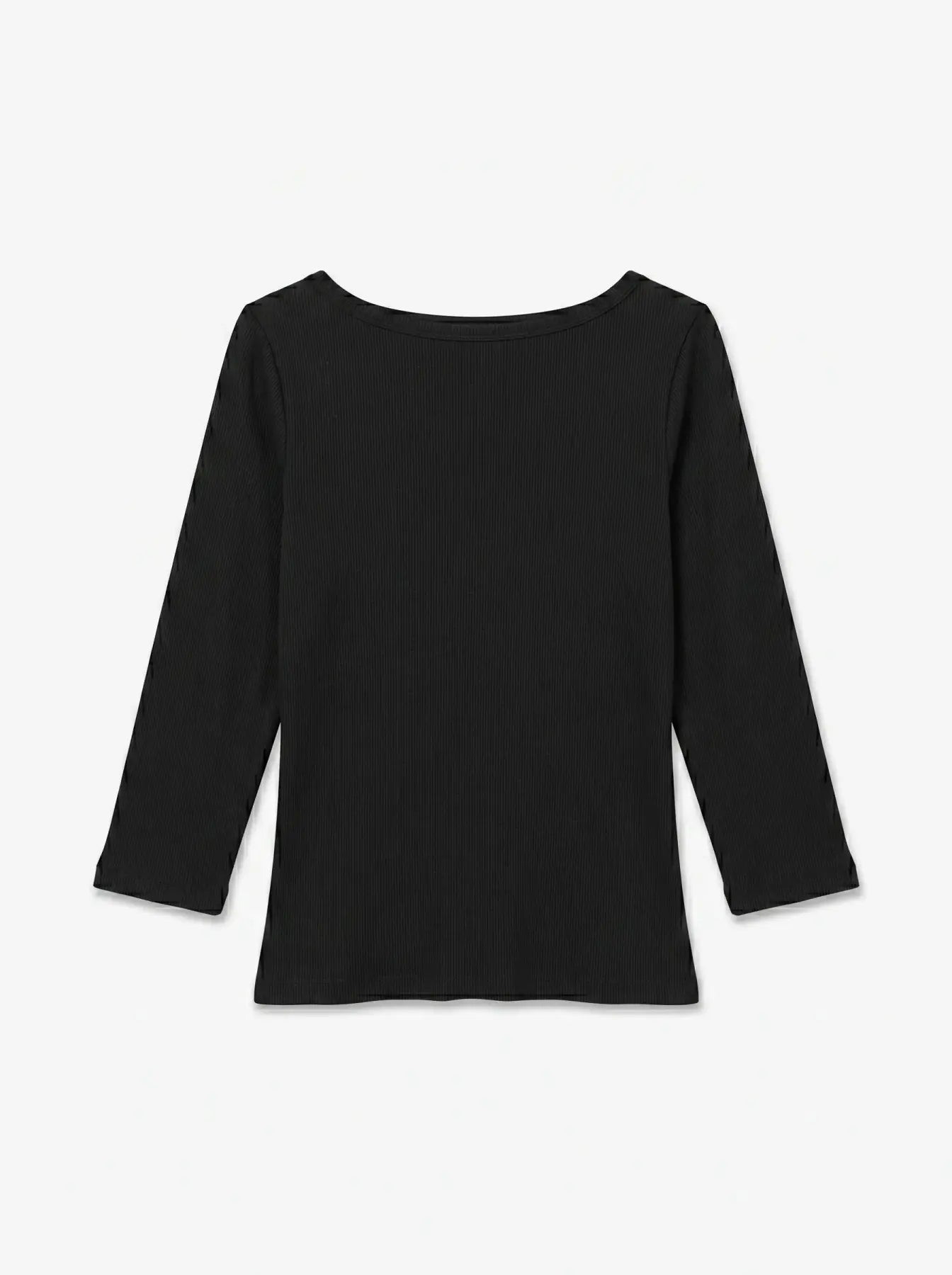 VM THEA 3/4 SLEEVE BOATNECK TOP - BLACK