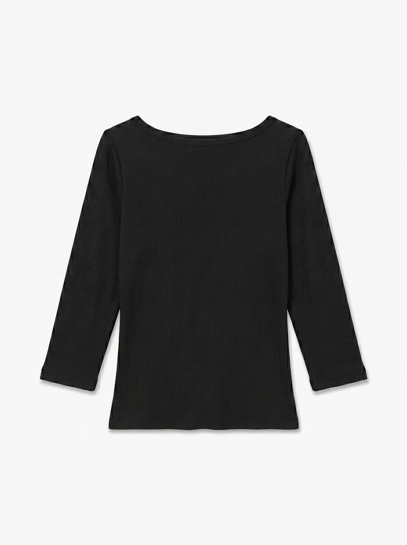 VM THEA 3/4 SLEEVE BOATNECK TOP - BLACK
