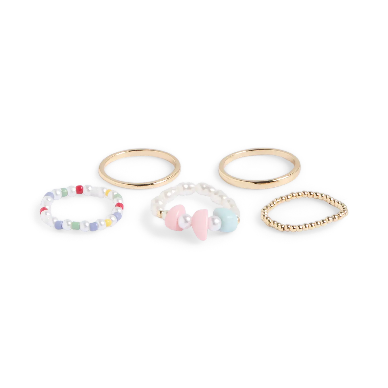 PIECES BENTE  5 PACK RINGS - GOLD
