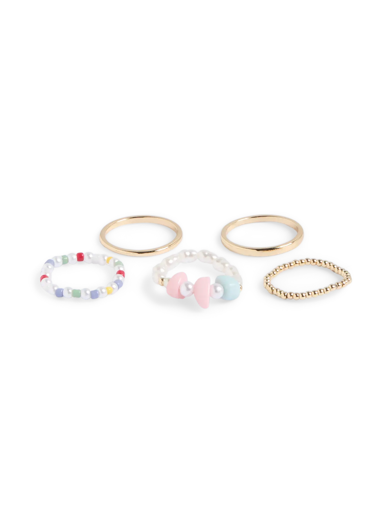 PIECES BENTE  5 PACK RINGS - GOLD
