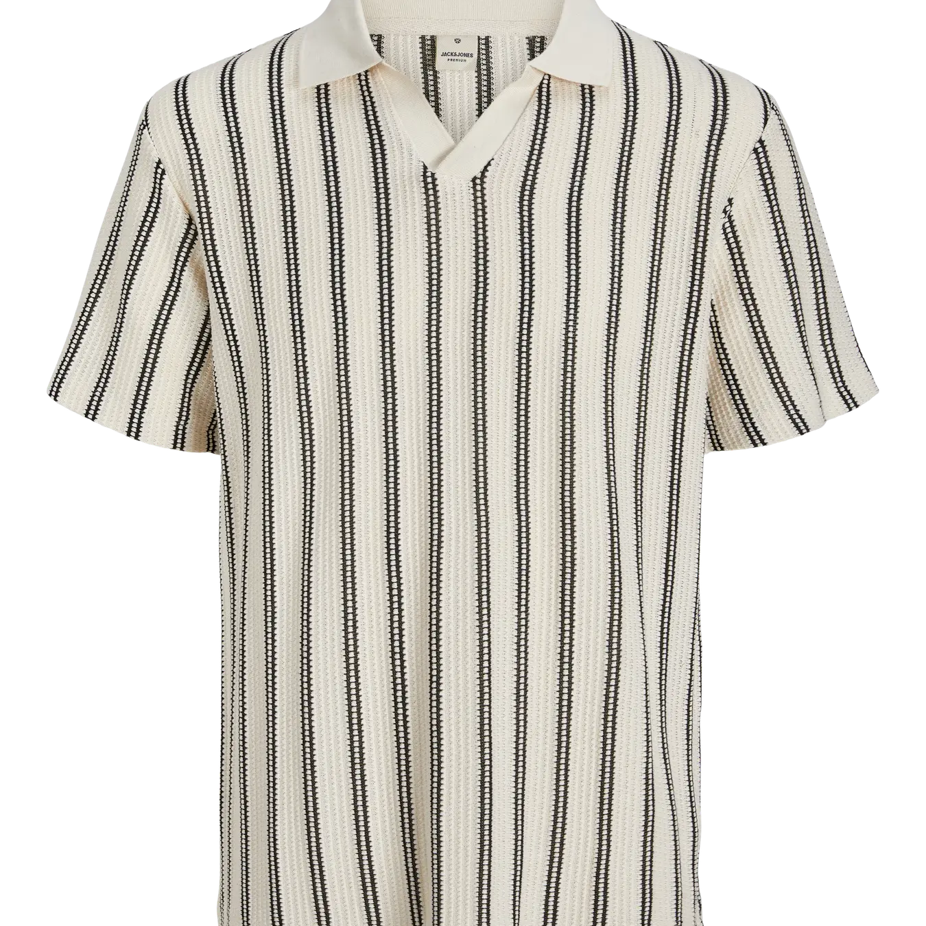 HARRY SPLIT NECK POLO - CLOUD DANCER