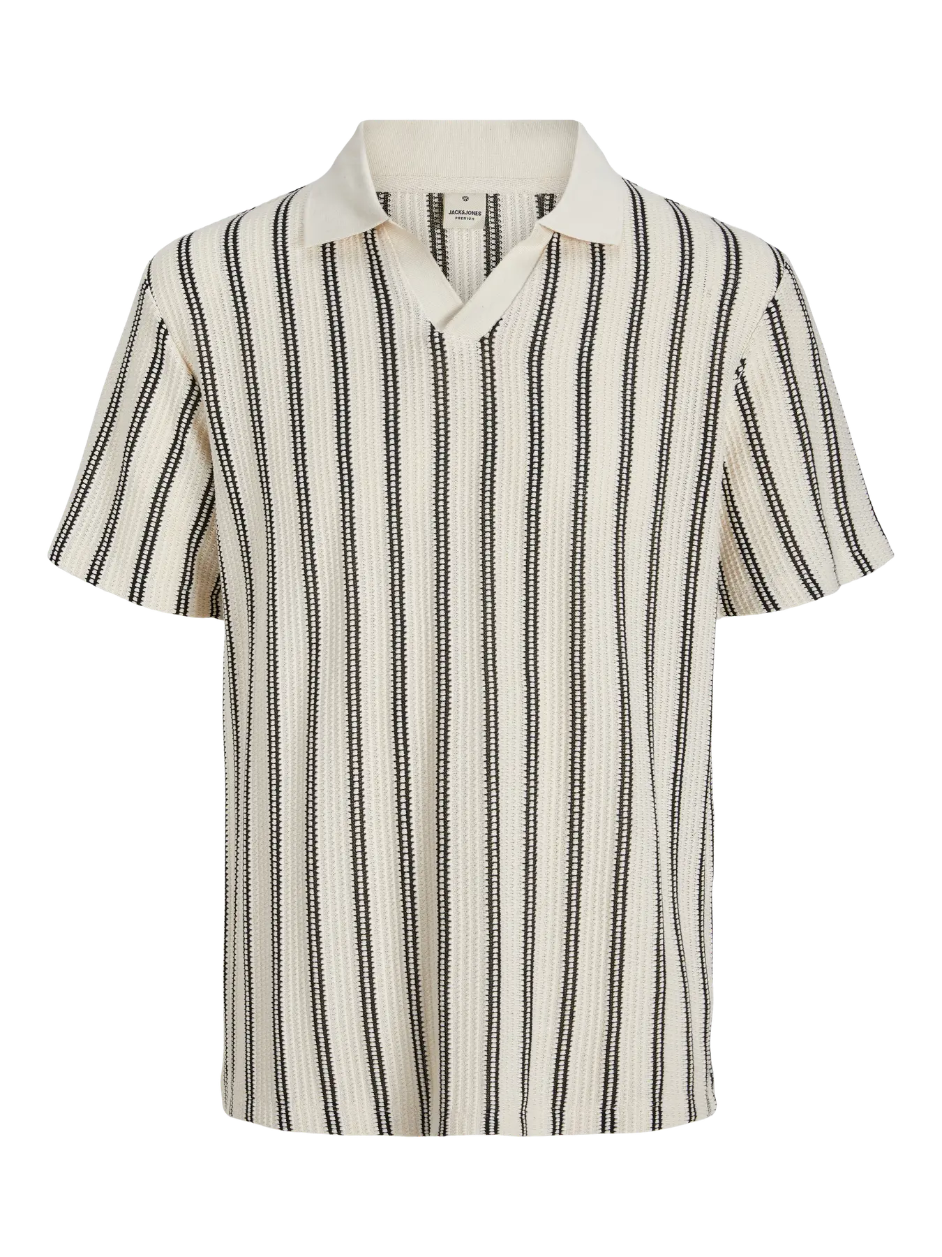 HARRY SPLIT NECK POLO - CLOUD DANCER