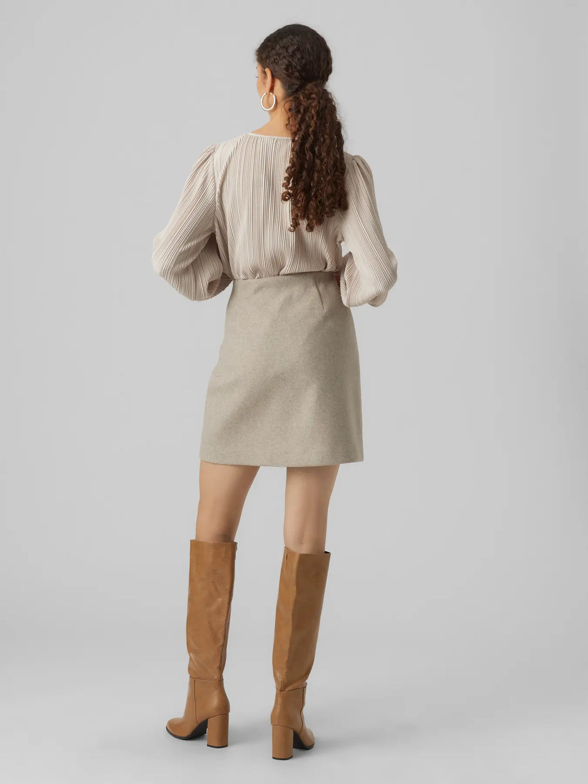 VM FORTUNE HW SKIRT - SILVER MINK MELANGE