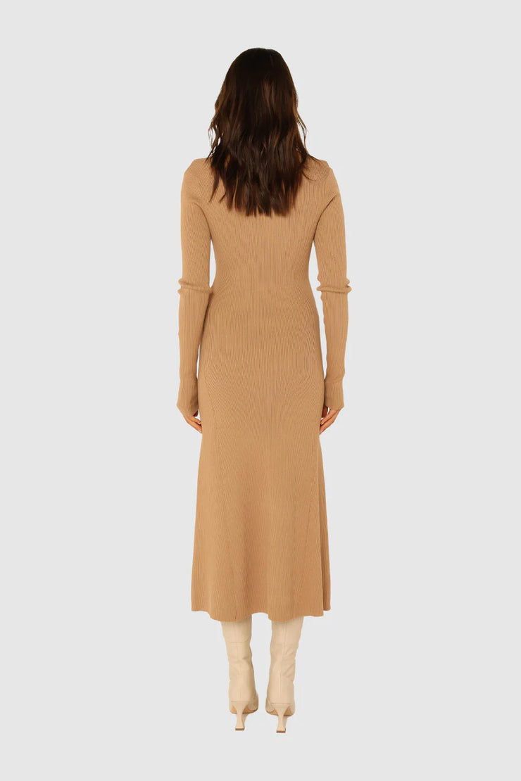 MELANIE KNIT DRESS - LATTE