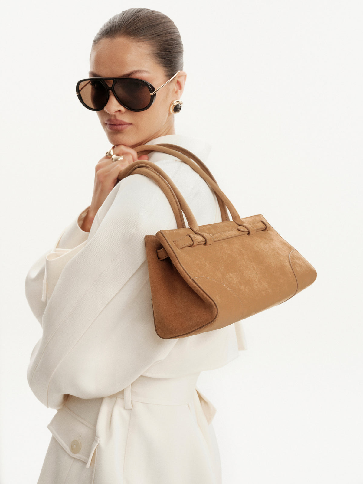 BILLINI NADIA SHOULDER BAG - CAMEL SUEDE