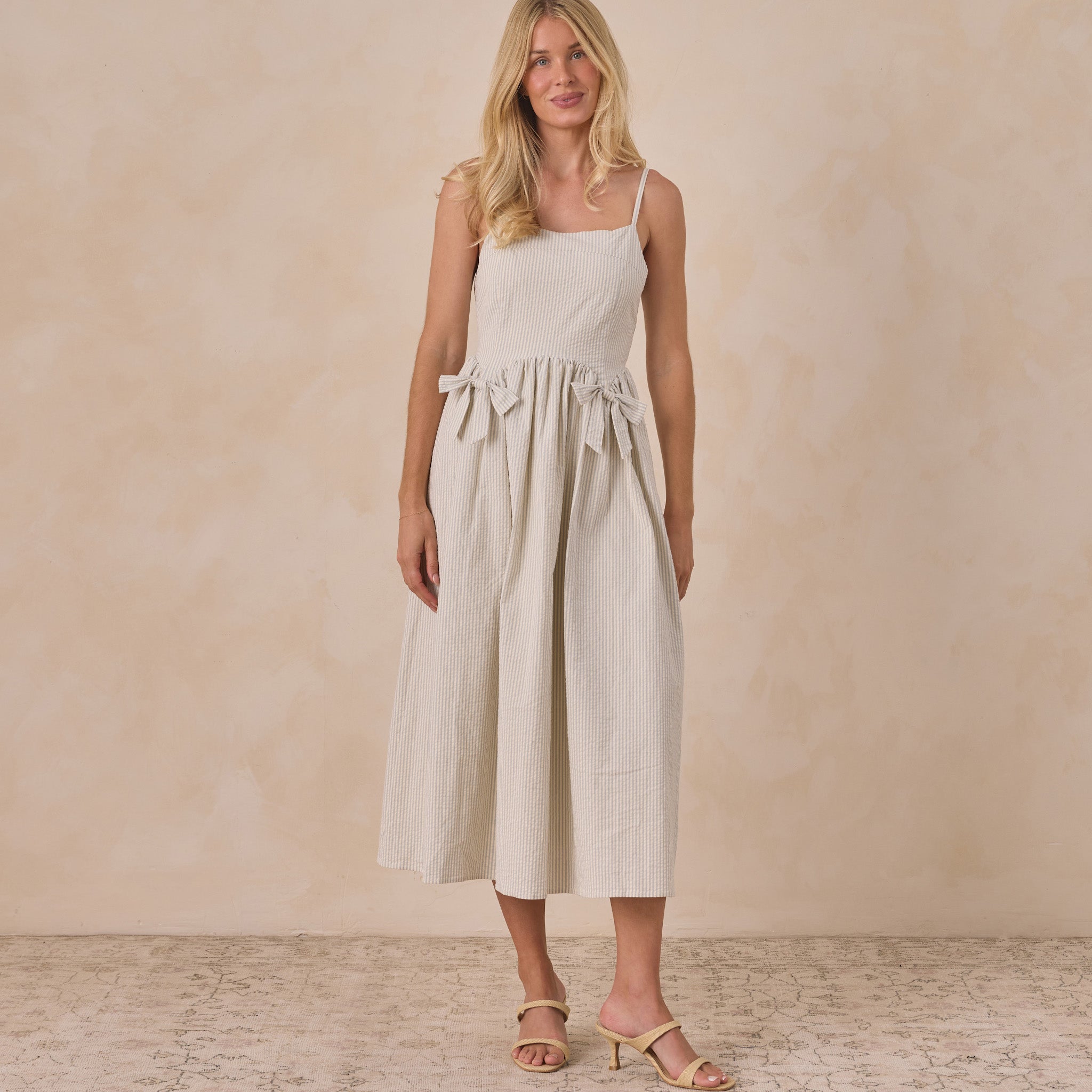 NORALEE BEATRICE MIDI DRESS - SKY STRIPE