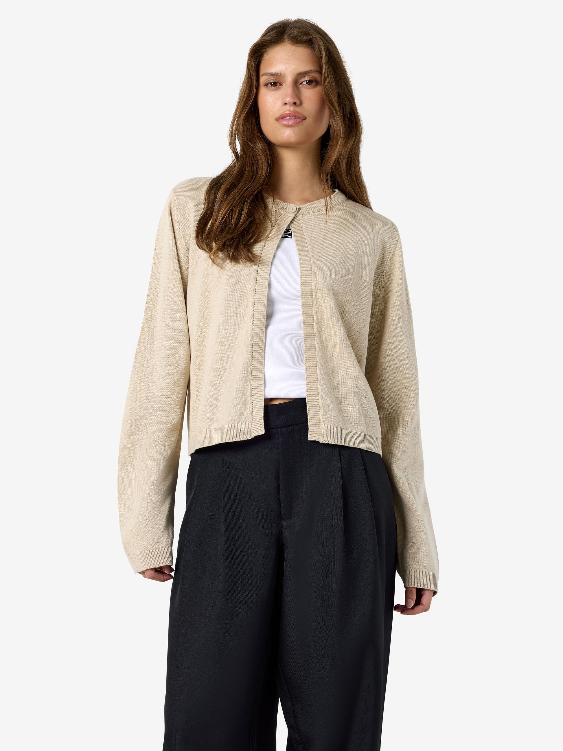 NM MAYSA LS O NECK CARDIGAN - SILVER LINING