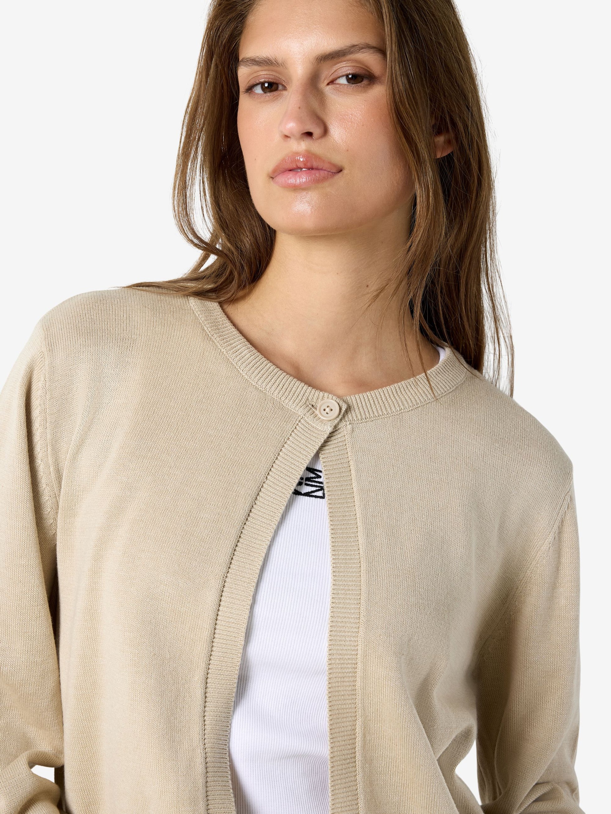 NM MAYSA LS O NECK CARDIGAN - SILVER LINING