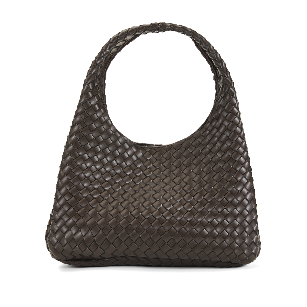 BILLINI NOVIE WOVEN SHOULDER BAG - CHOCOLATE