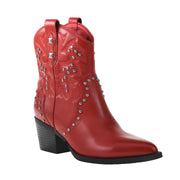 NOWHERE BURNISHED WESTERN BOOT - RED