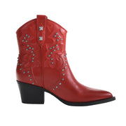 NOWHERE BURNISHED WESTERN BOOT - RED