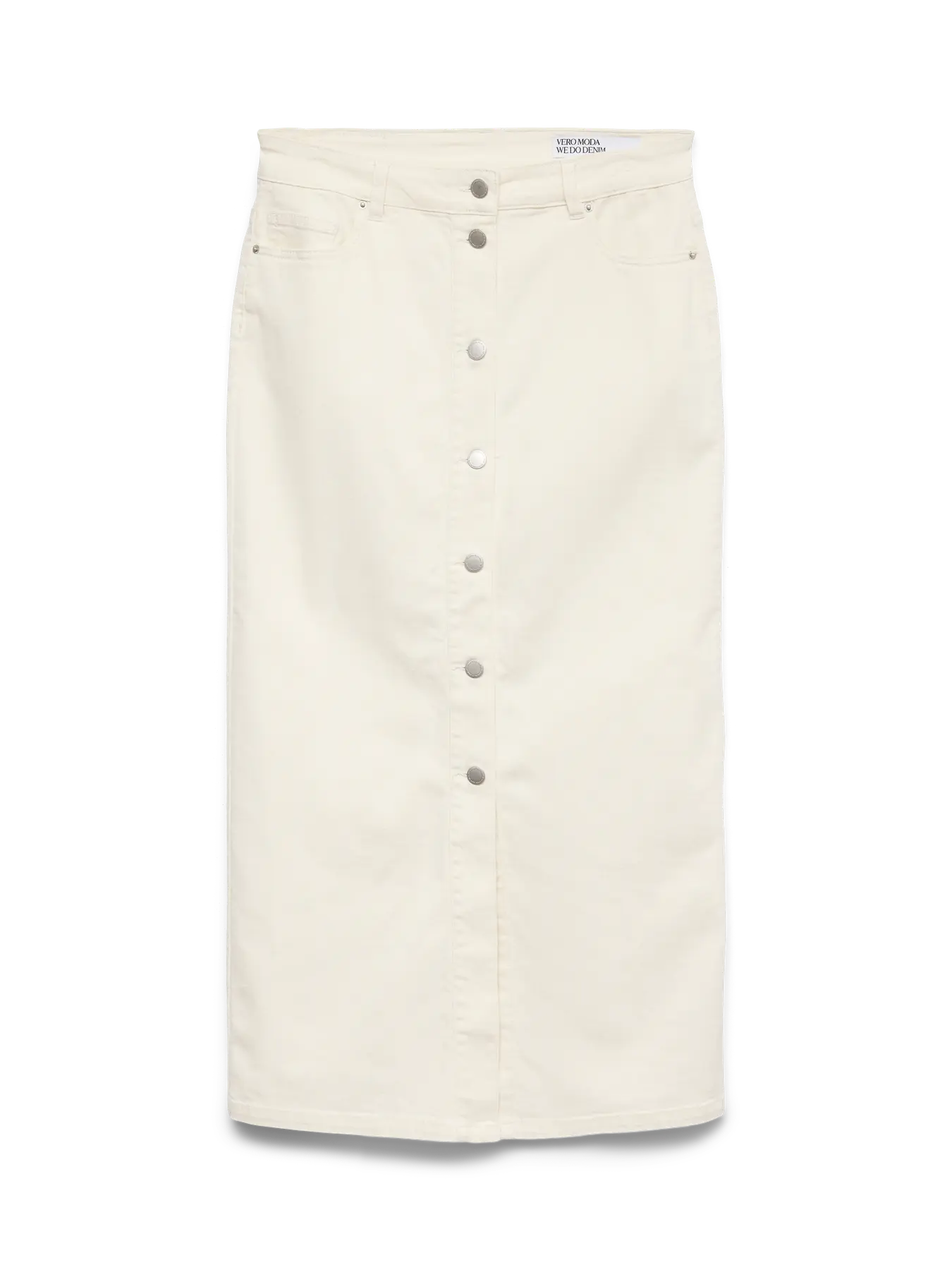 VM WILD ALVIDA BUTTON MIDI SKIRT - SNOW WHITE