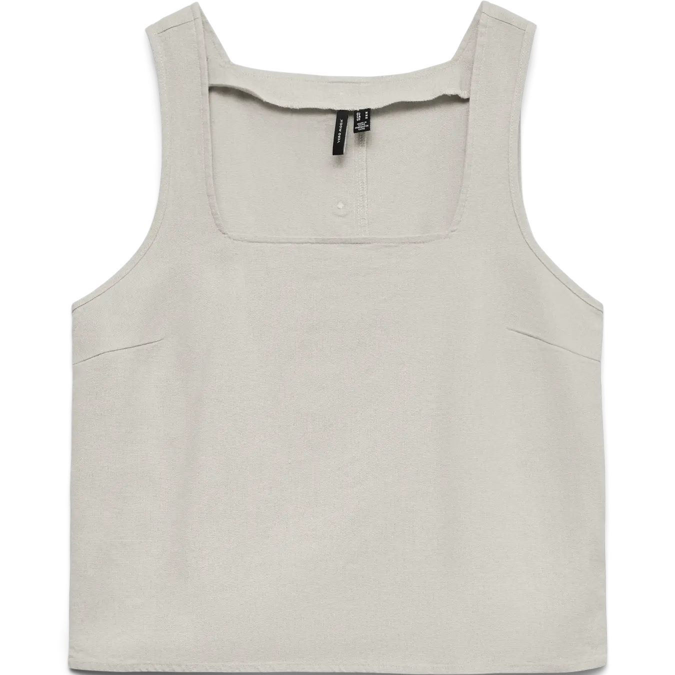 VM MYMYLO LINEN BLEND BUTTON TANK - SILVER LINING