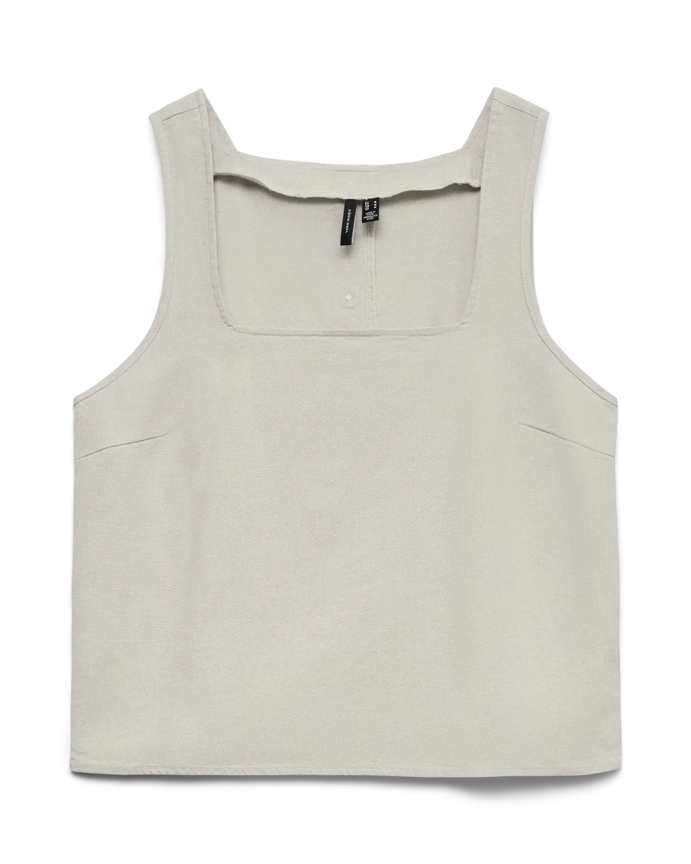 VM MYMYLO LINEN BLEND BUTTON TANK - SILVER LINING