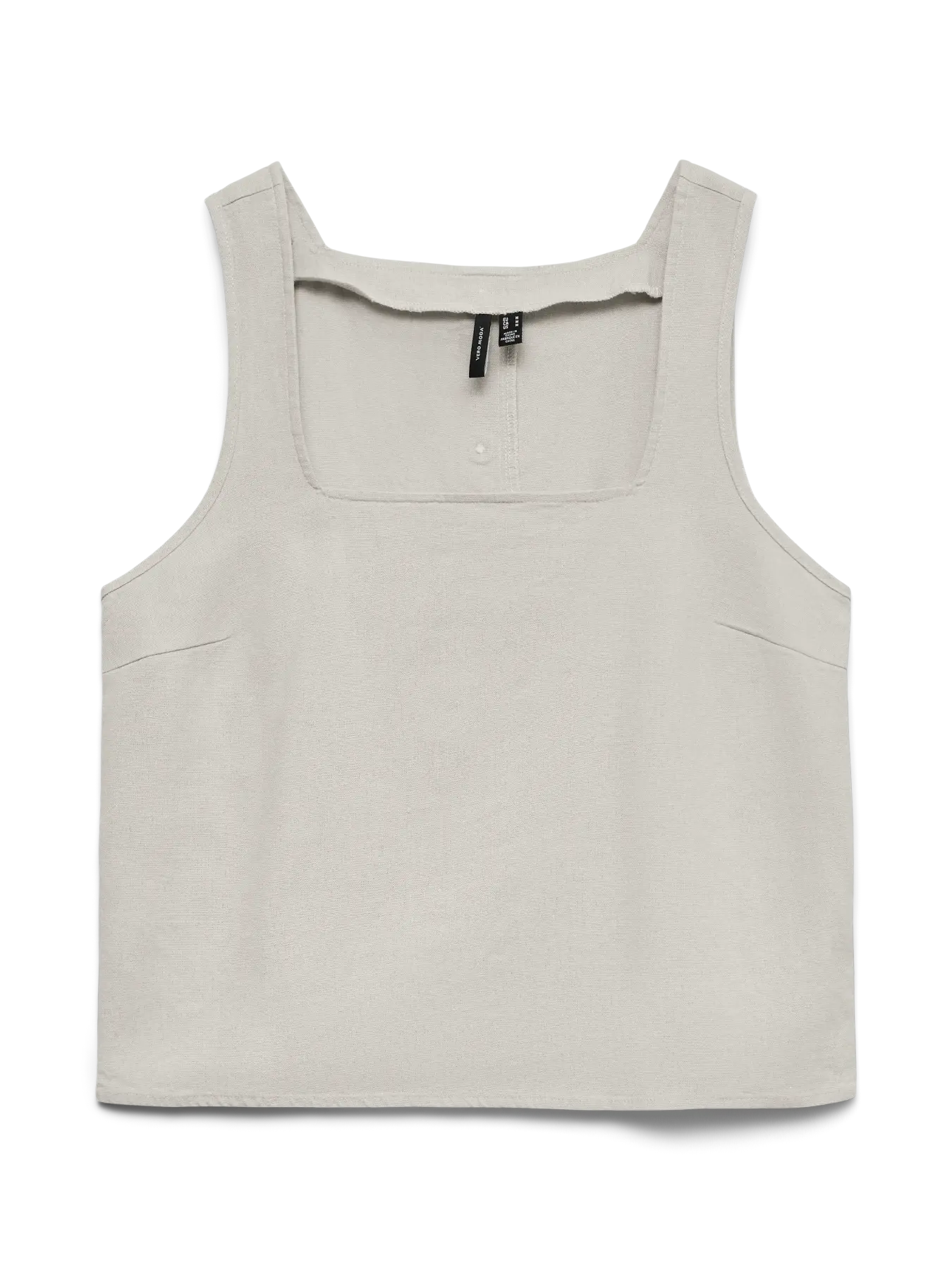 VM MYMYLO LINEN BLEND BUTTON TANK - SILVER LINING
