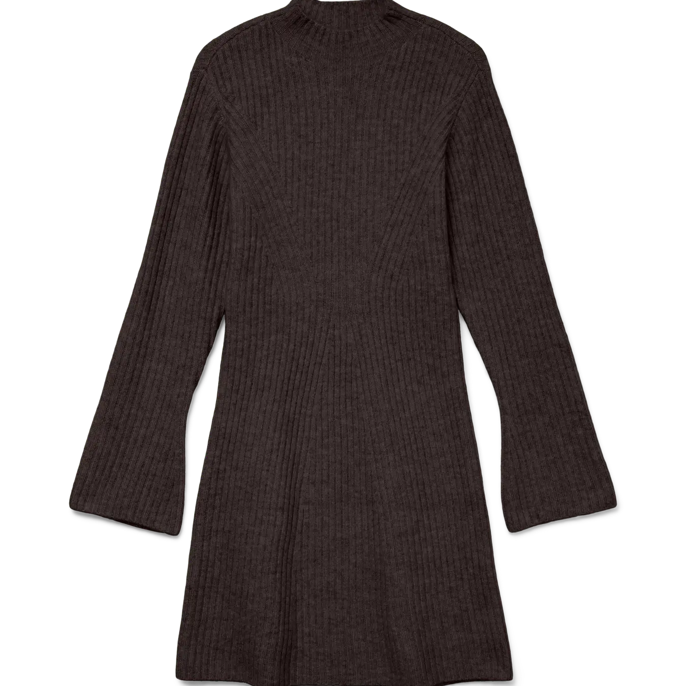 AWARE LINA LS HIGHNECK KNIT DRESS - CHOCOLATE TORTE