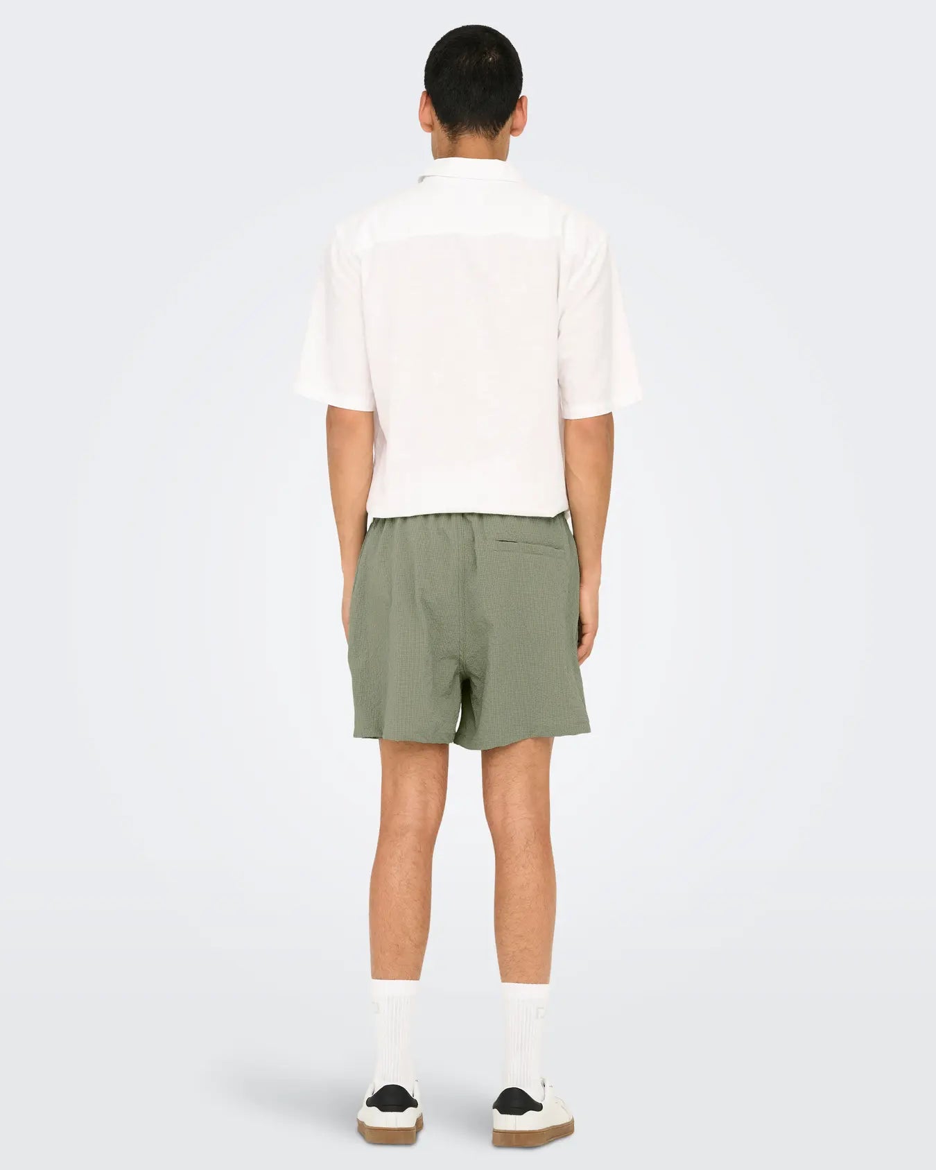 ONLY + SONS STED TEXTURED SWIM SHORTS - SEAGRASS