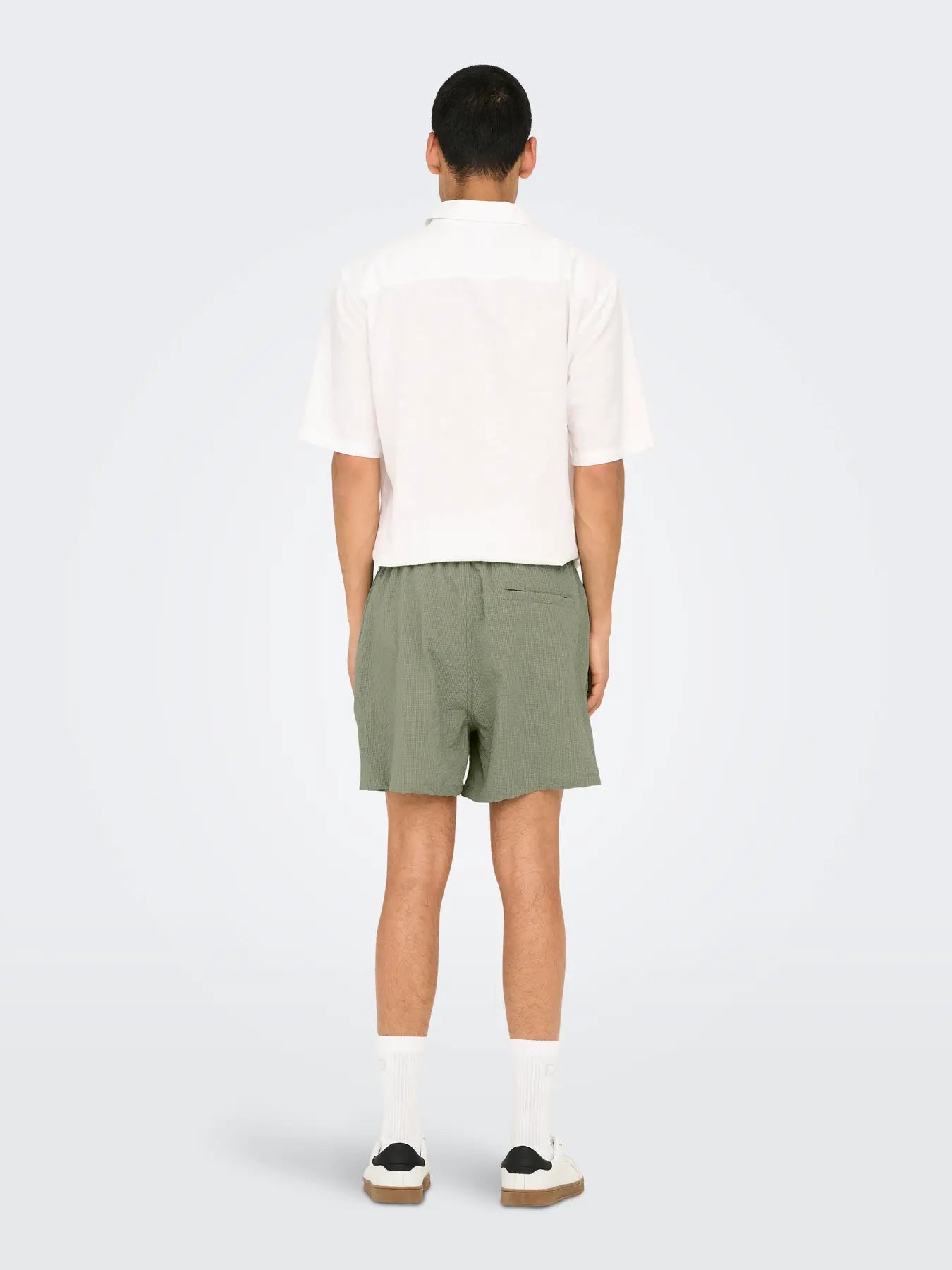 ONLY + SONS STED TEXTURED SWIM SHORTS - SEAGRASS