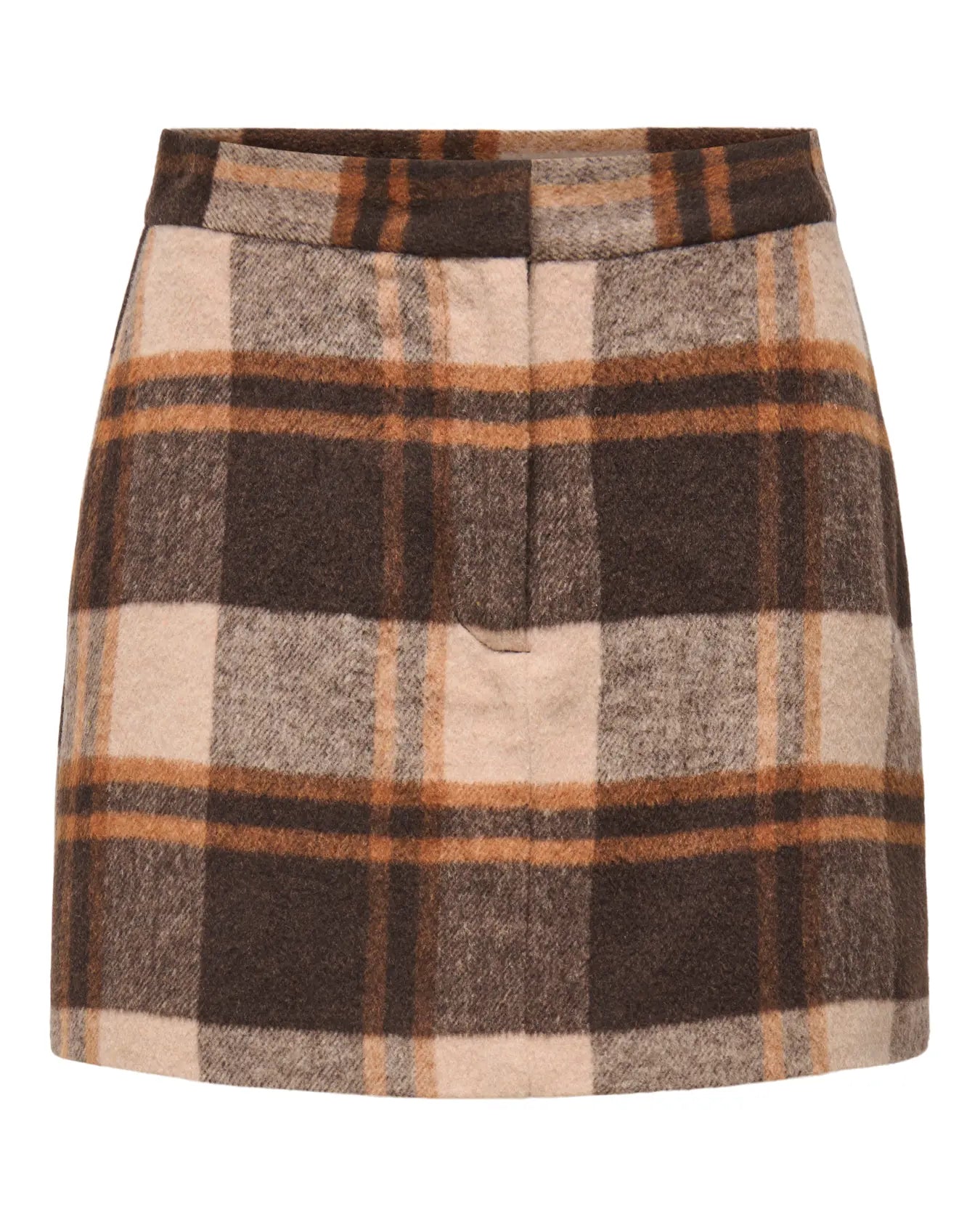 ONLY IMMY CHECK SKIRT - SILVER MINK
