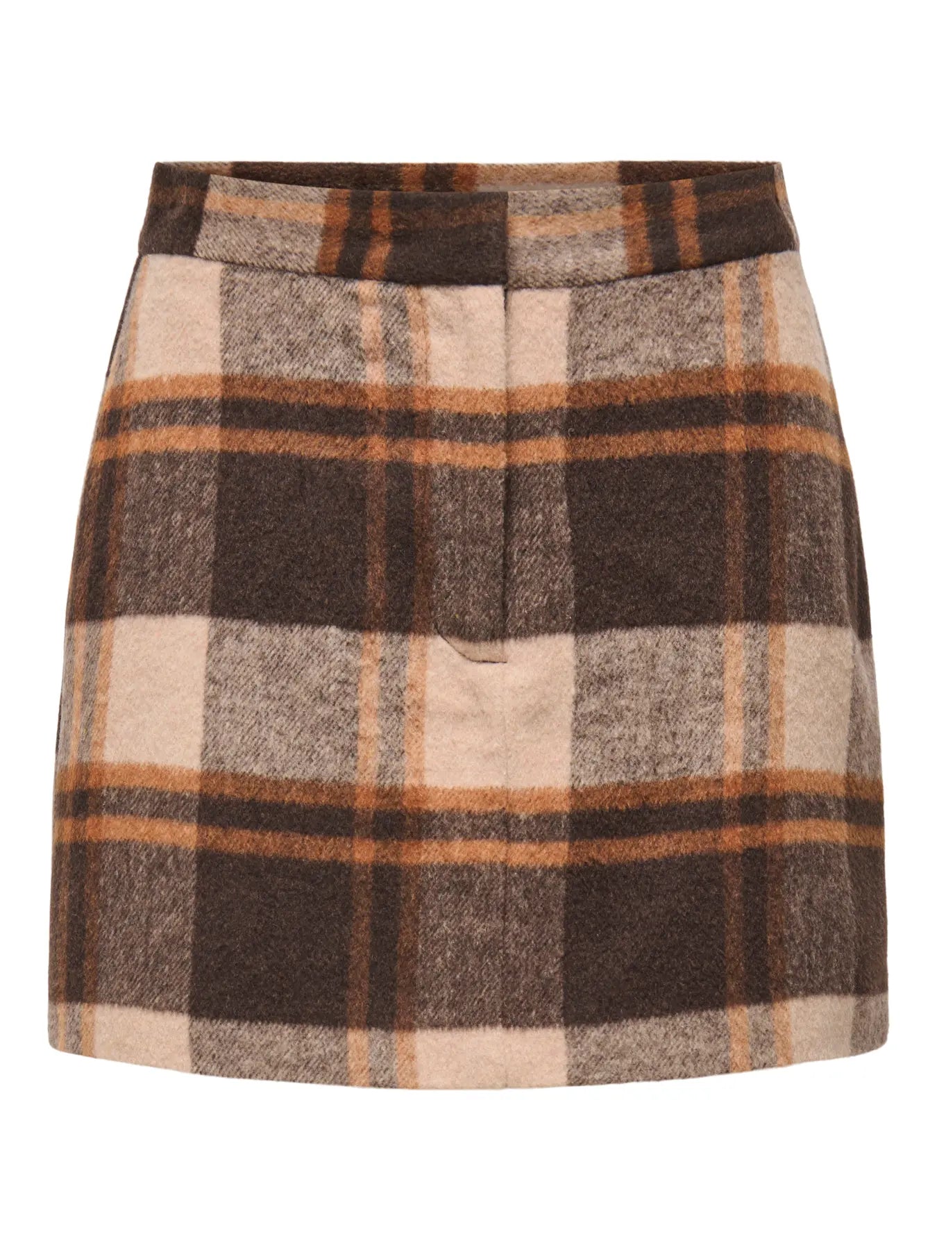 ONLY IMMY CHECK SKIRT - SILVER MINK