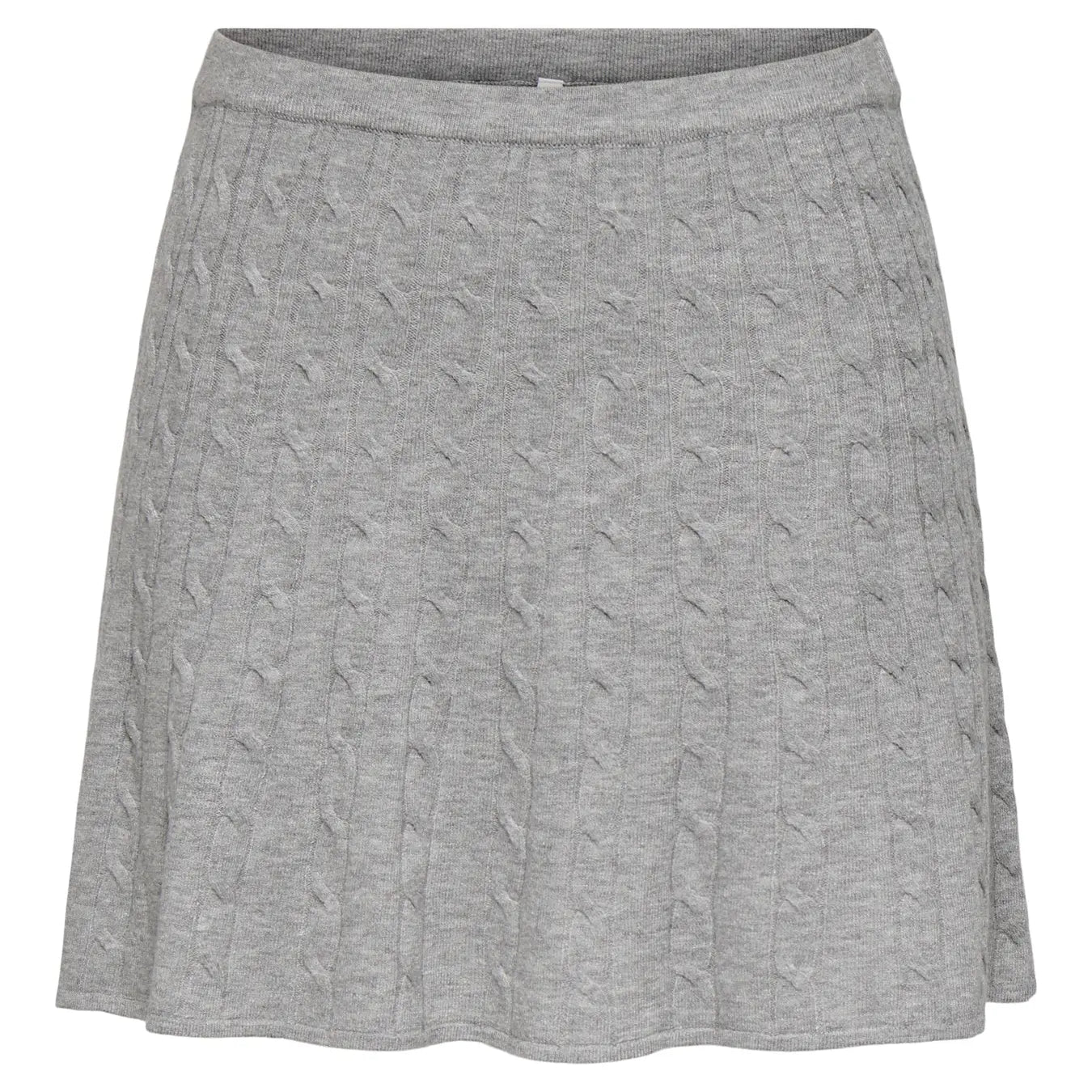 ONLY LIBI KNIT SKATER SKIRT - LIGHT GREY MELANGE