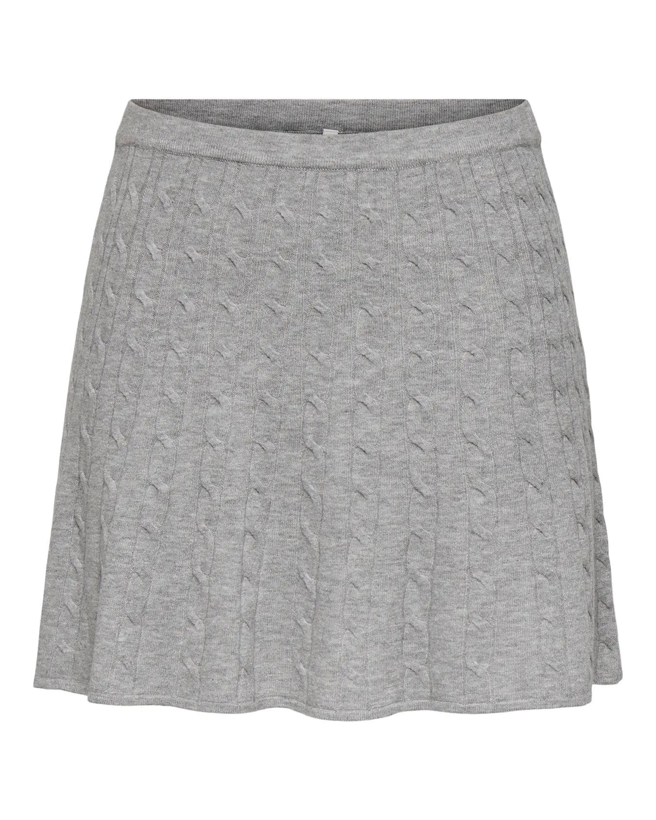 ONLY LIBI KNIT SKATER SKIRT - LIGHT GREY MELANGE