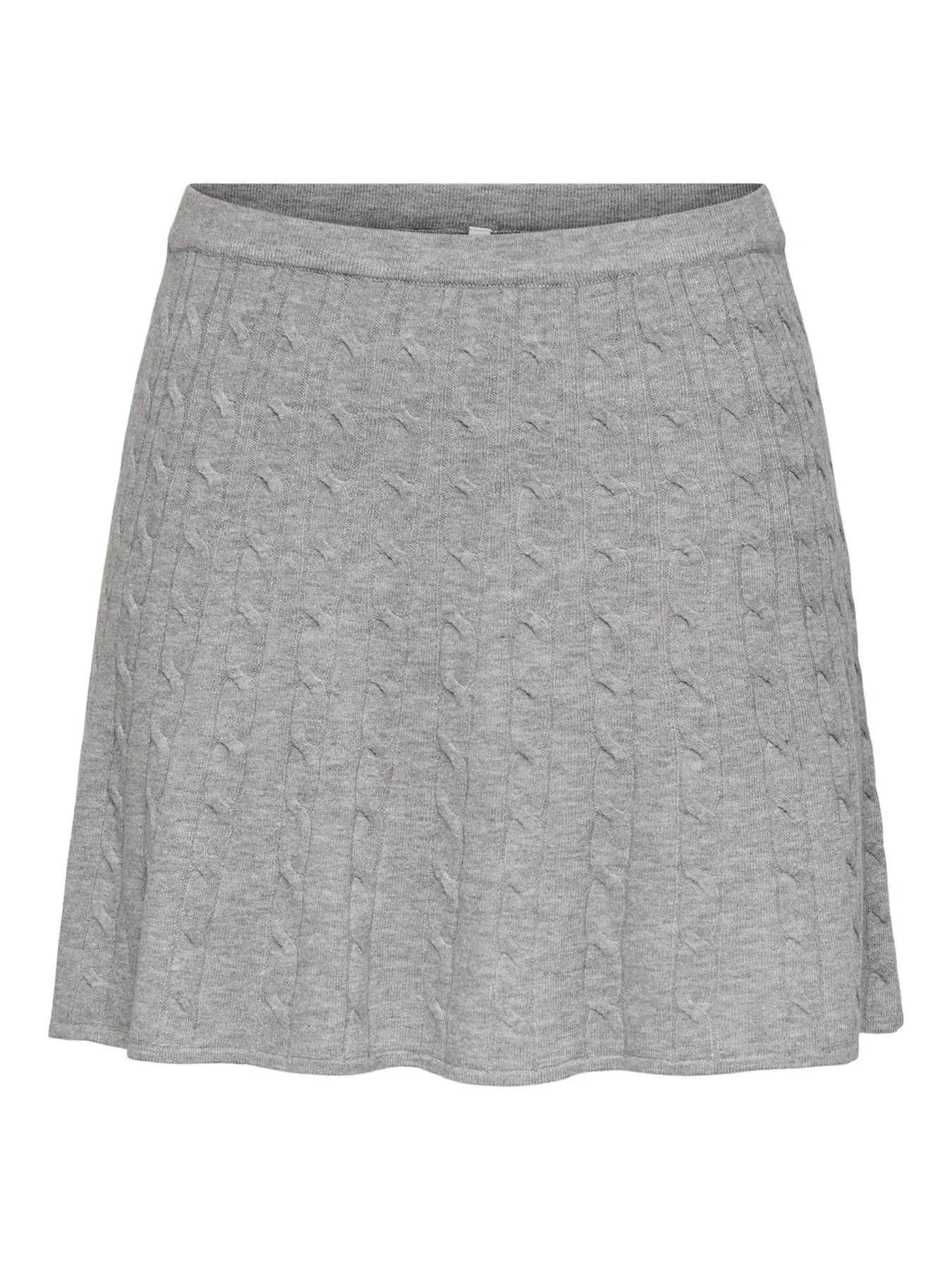 ONLY LIBI KNIT SKATER SKIRT - LIGHT GREY MELANGE