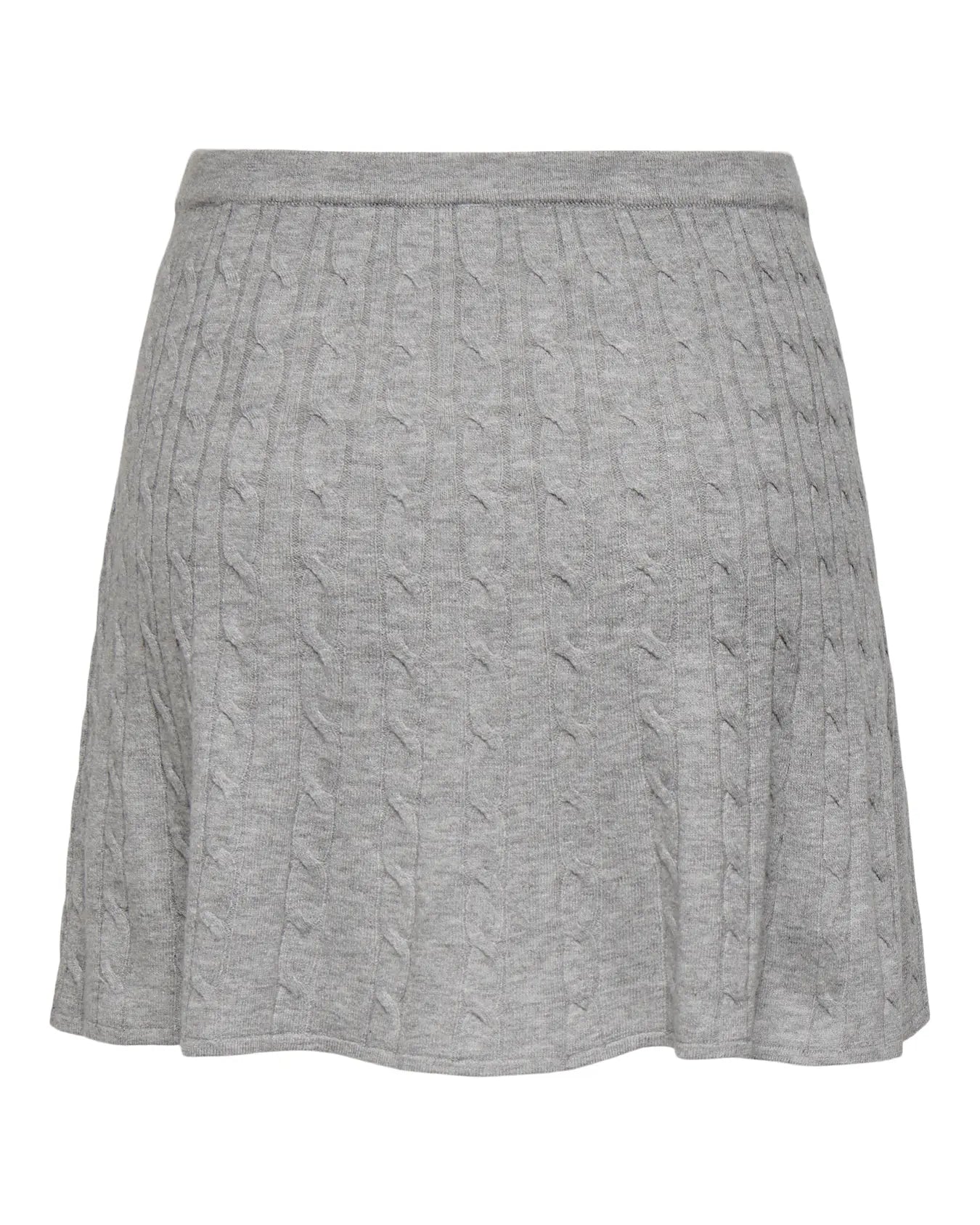 ONLY LIBI KNIT SKATER SKIRT - LIGHT GREY MELANGE
