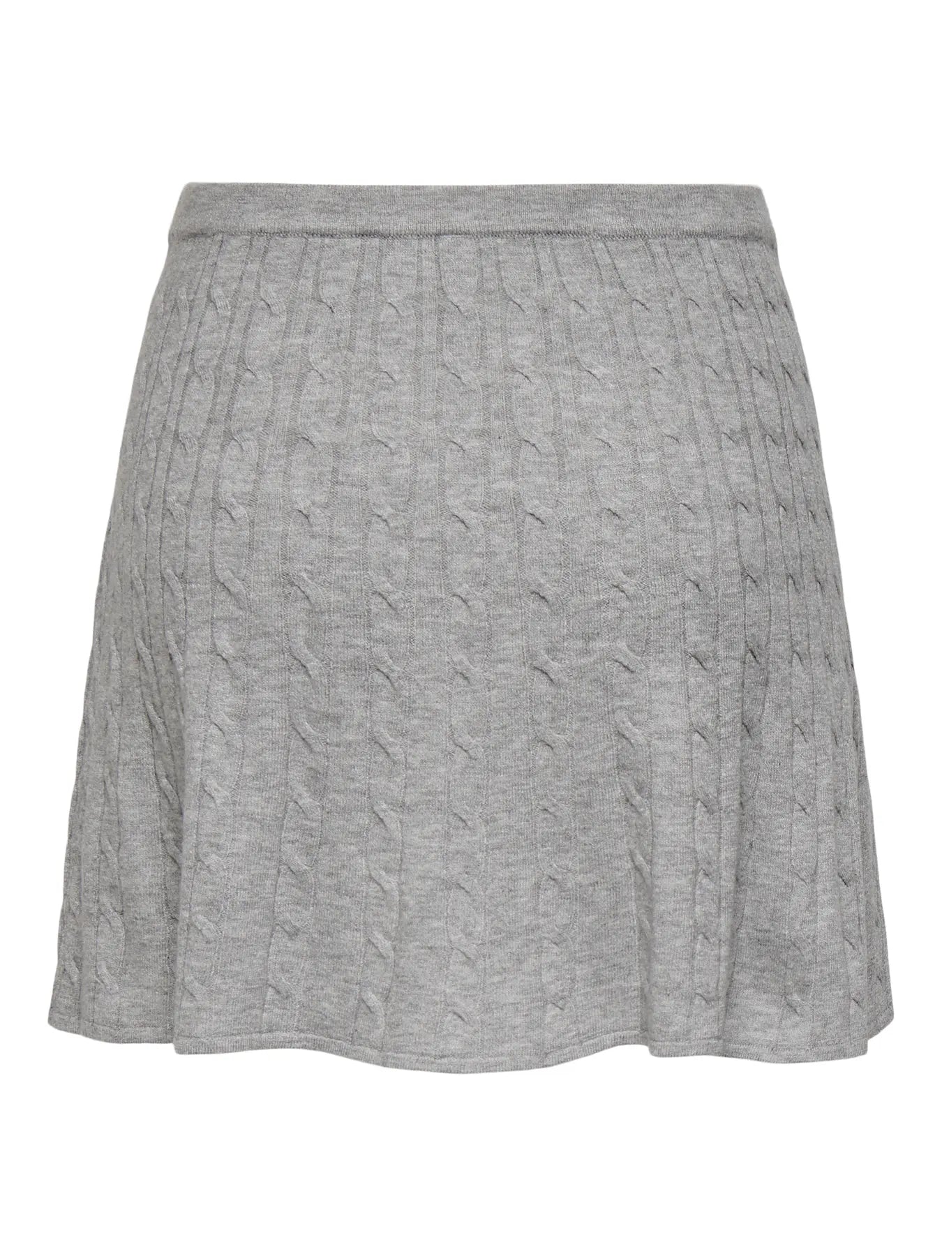 ONLY LIBI KNIT SKATER SKIRT - LIGHT GREY MELANGE